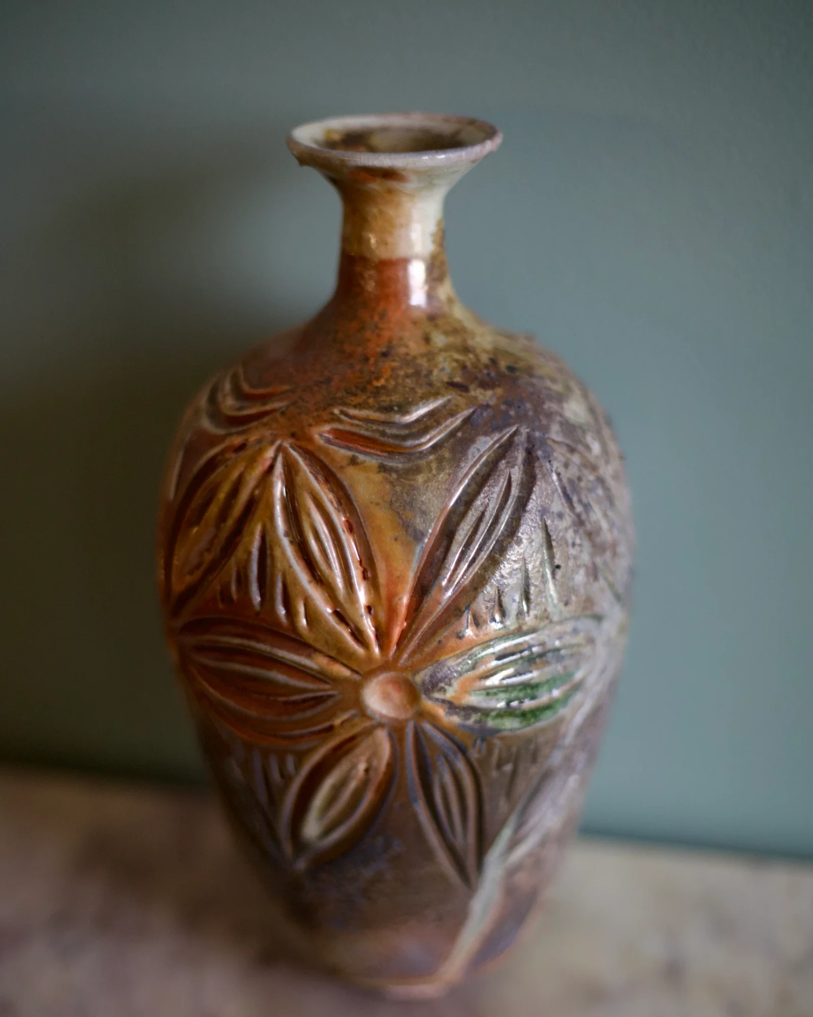 Wood fired bud vase by Stoneware by Susannah Wilson