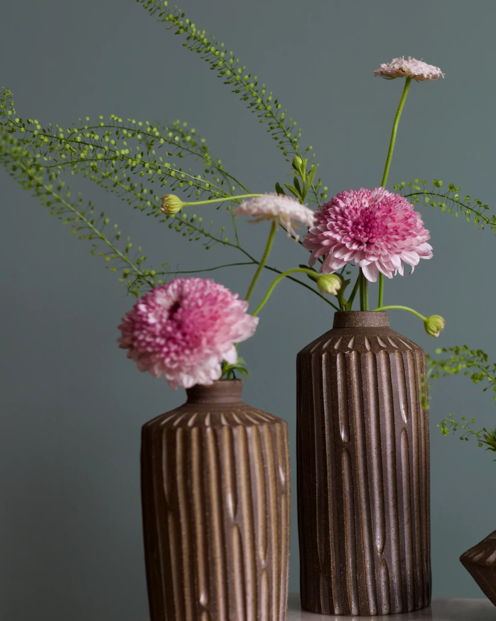 Carved Vertical Vase by Stoneware by Susannah Wilson