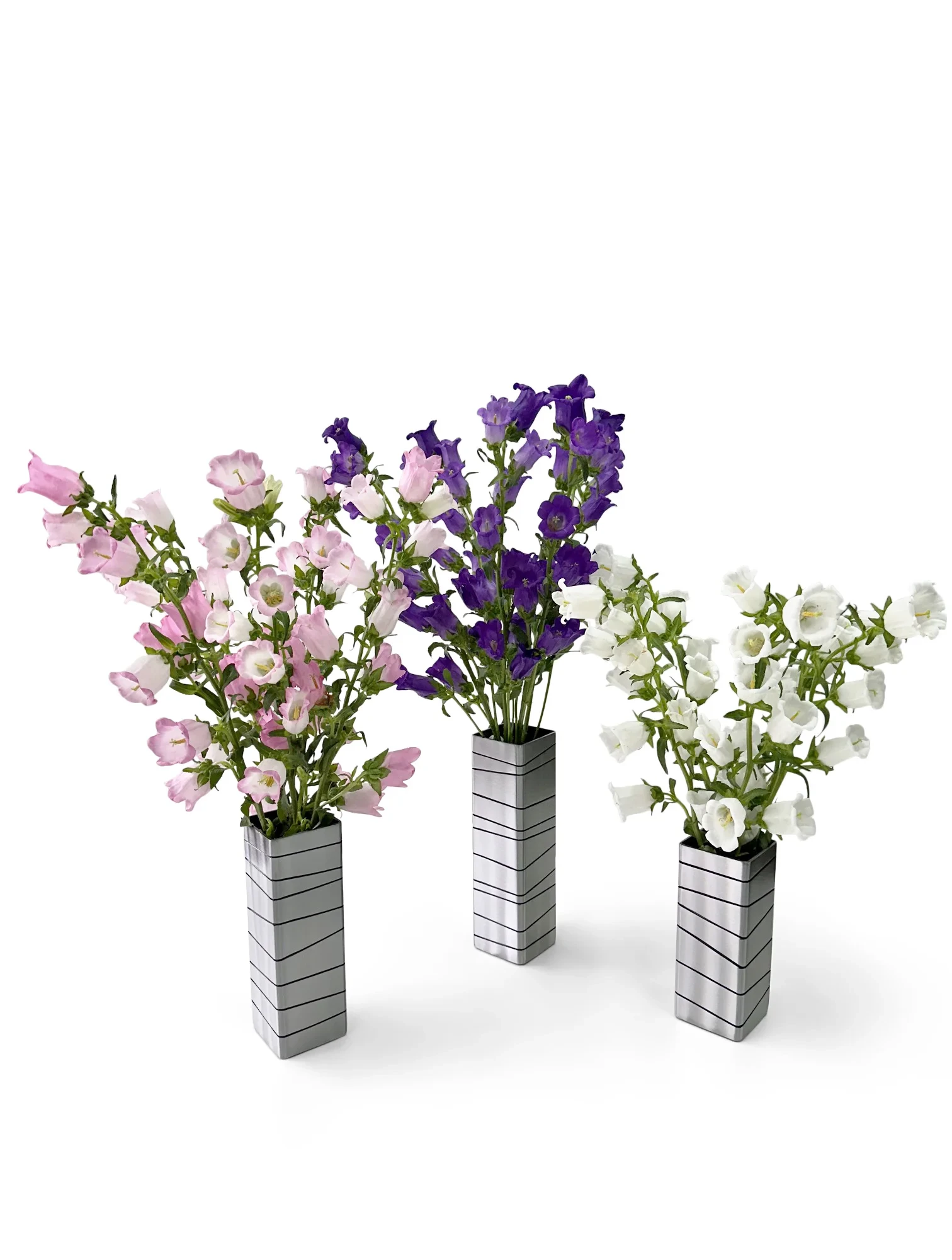 Etched Steel Flower Vases by Michael Daniel Metal Design