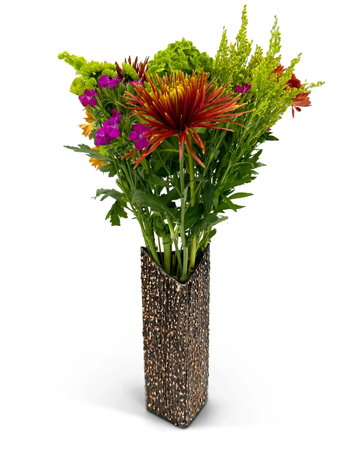 Bronze Textured Steel Flower Vases by Michael Daniel Metal Design