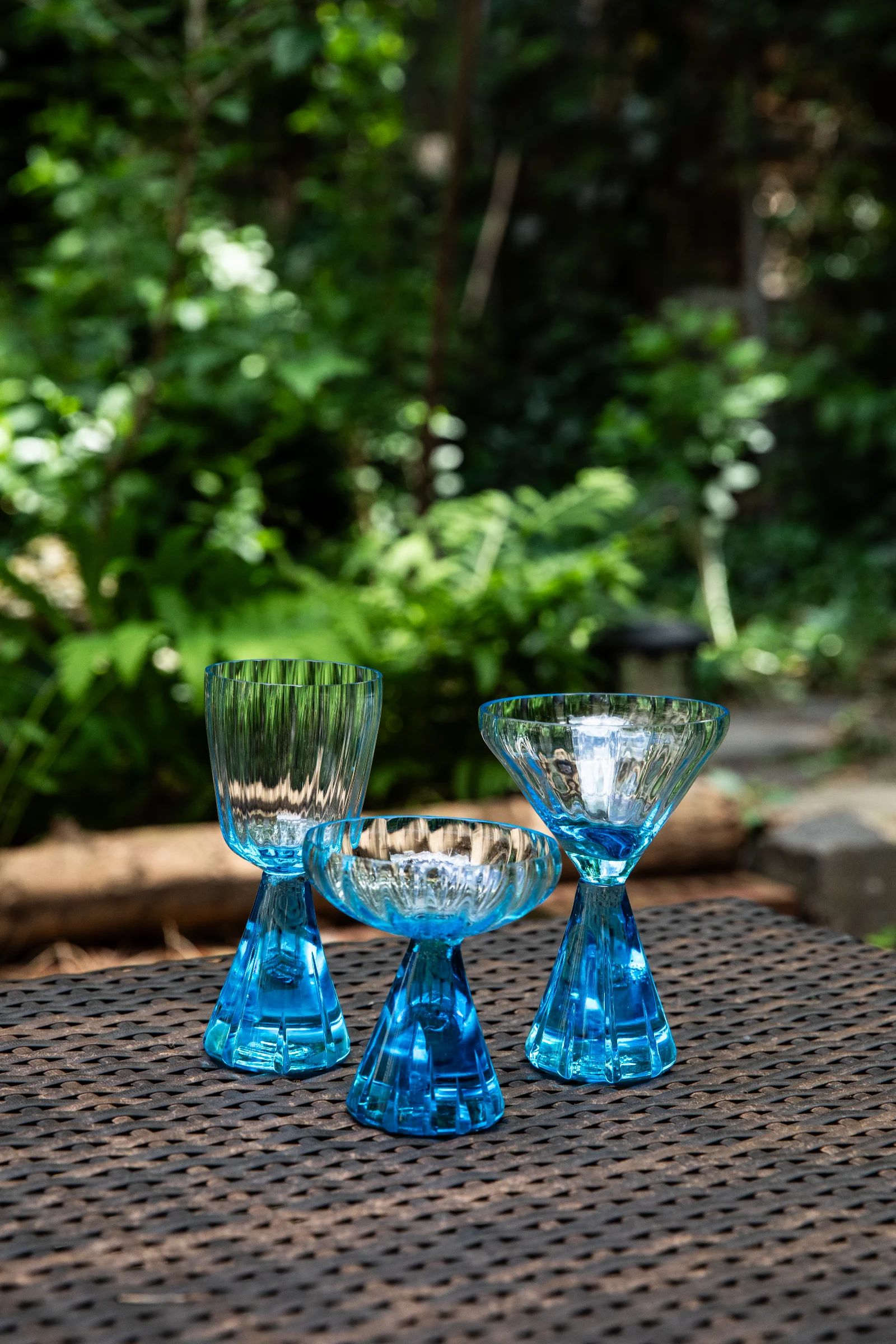 Aqua Blue Cocktail Set by LE Glassworks