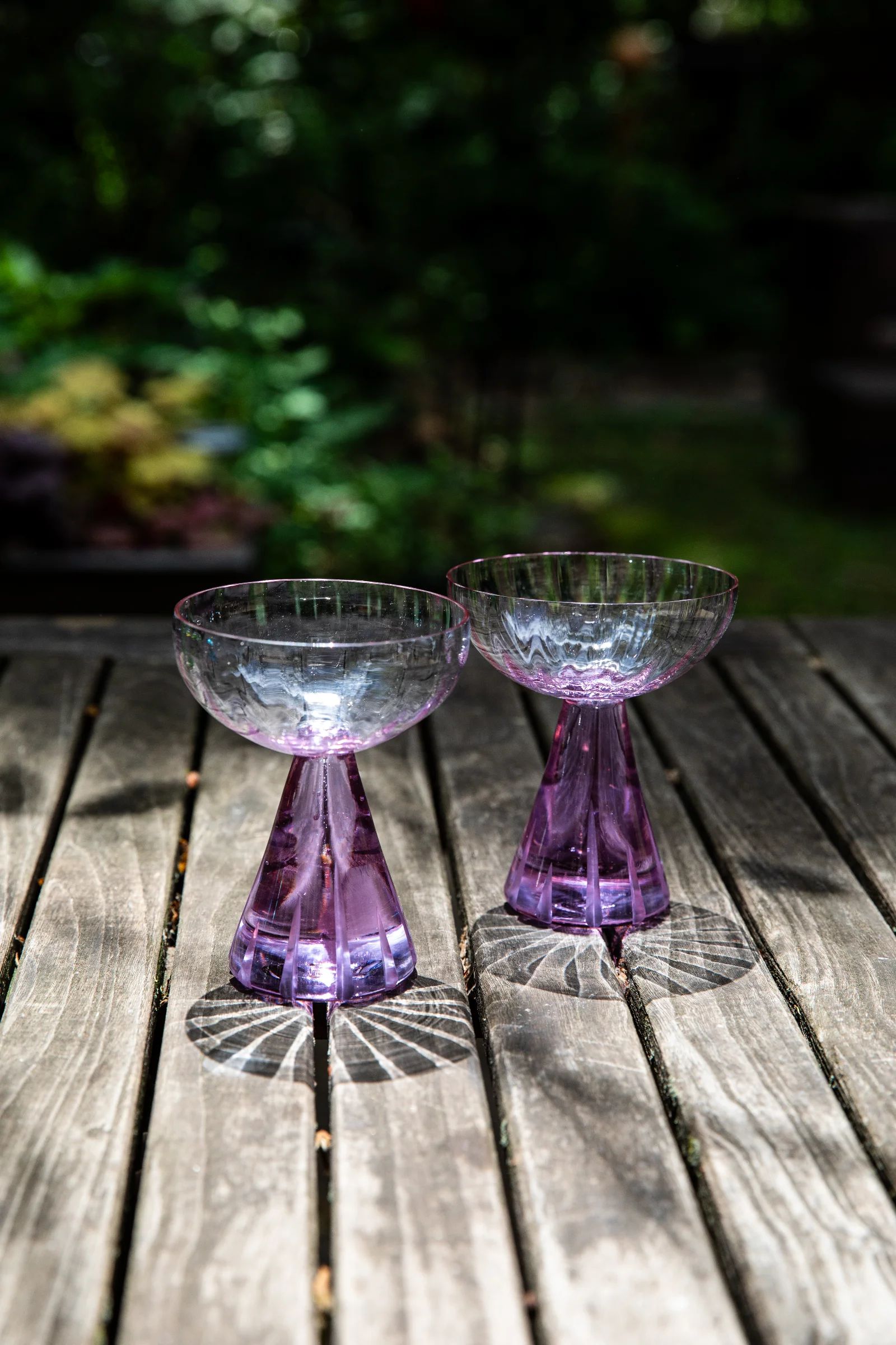 Purple Neodymium Deco Coupes (Set of Two) by LE Glassworks