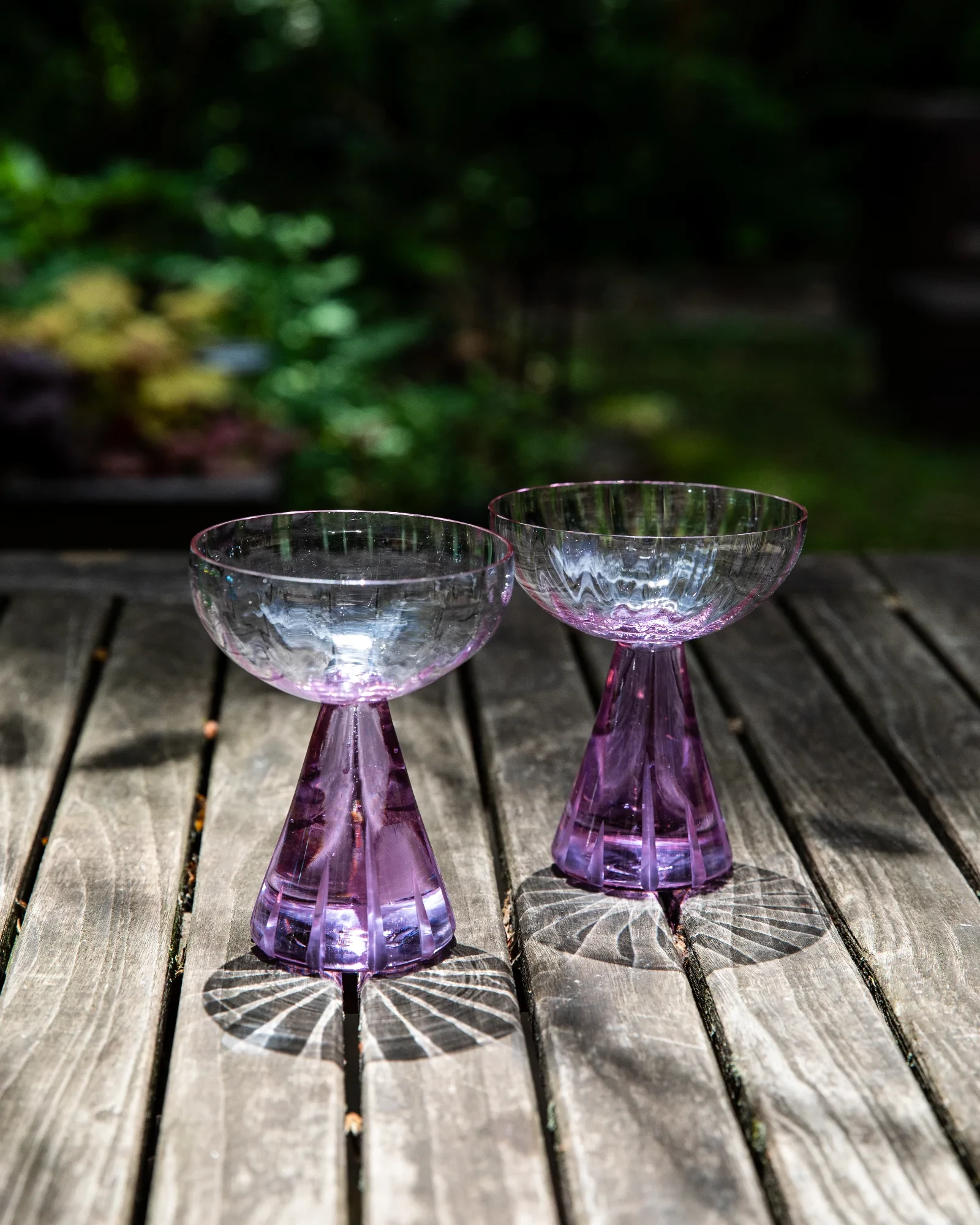 Purple Neodymium Deco Coupes (Set of Two) by LE Glassworks