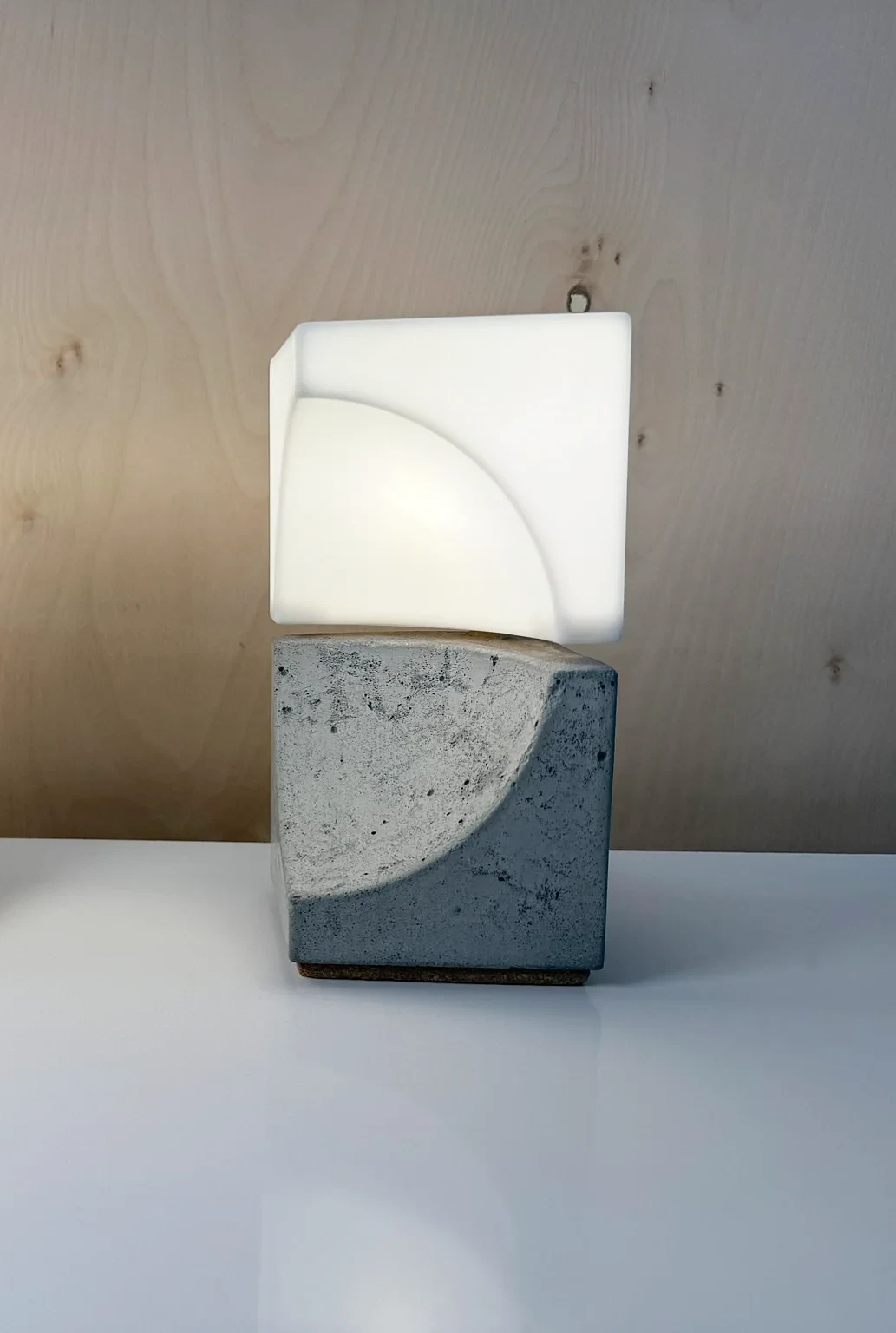 Subtract Bookend in Gray Concrete by Lighten Up Lab