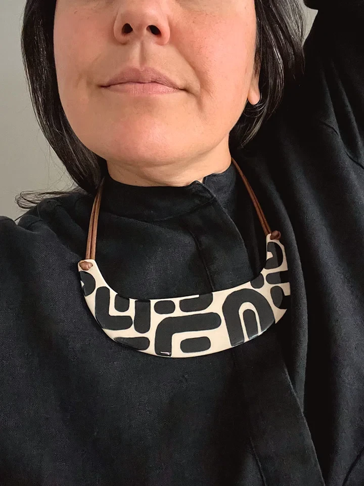 Runa Gorget Ceramic Statement Necklace by Cloud Commons