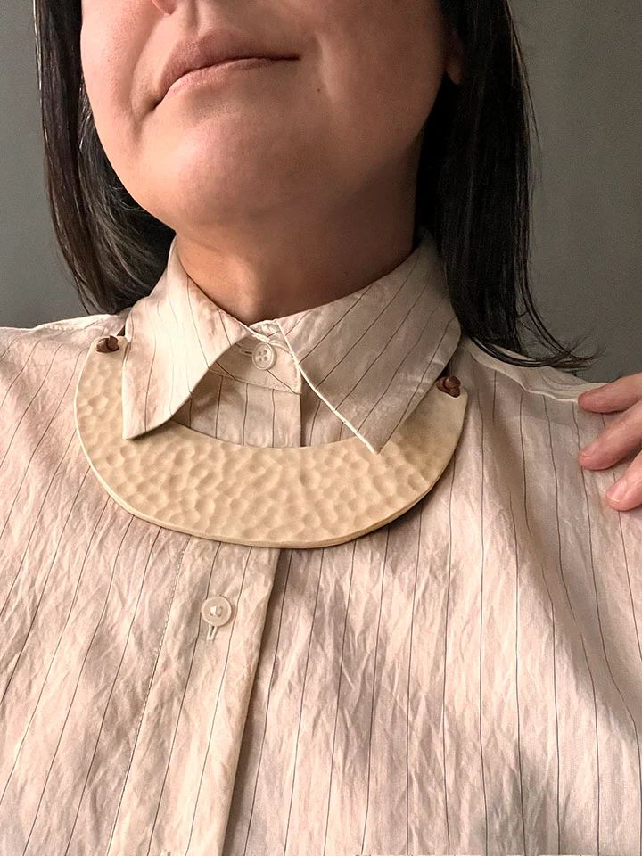 Lunar Gorget Ceramic Statement Necklace by Cloud Commons