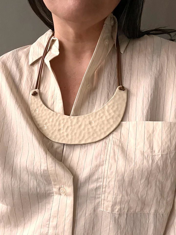 Lunar Gorget Ceramic Statement Necklace 2