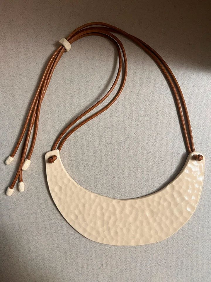 Lunar Gorget Ceramic Statement Necklace 3