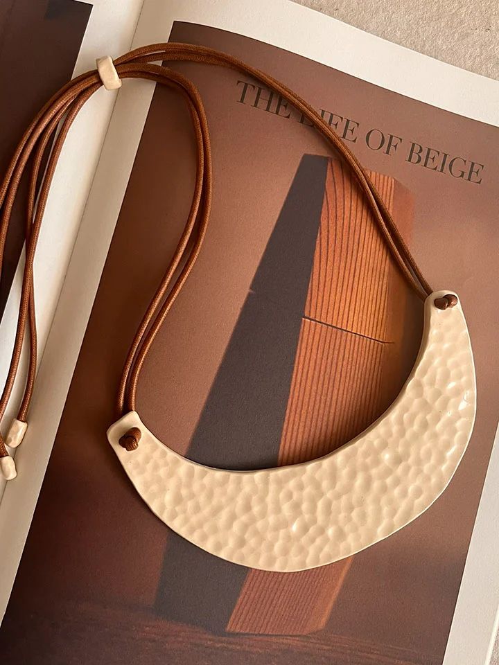 Lunar Gorget Ceramic Statement Necklace 4
