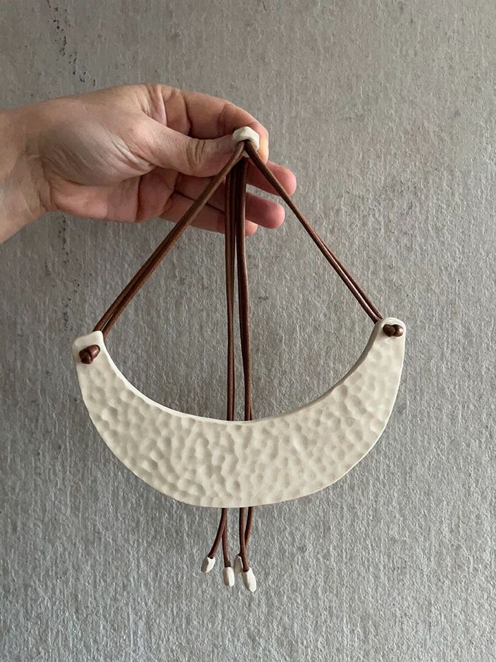 Lunar Gorget Ceramic Statement Necklace 5
