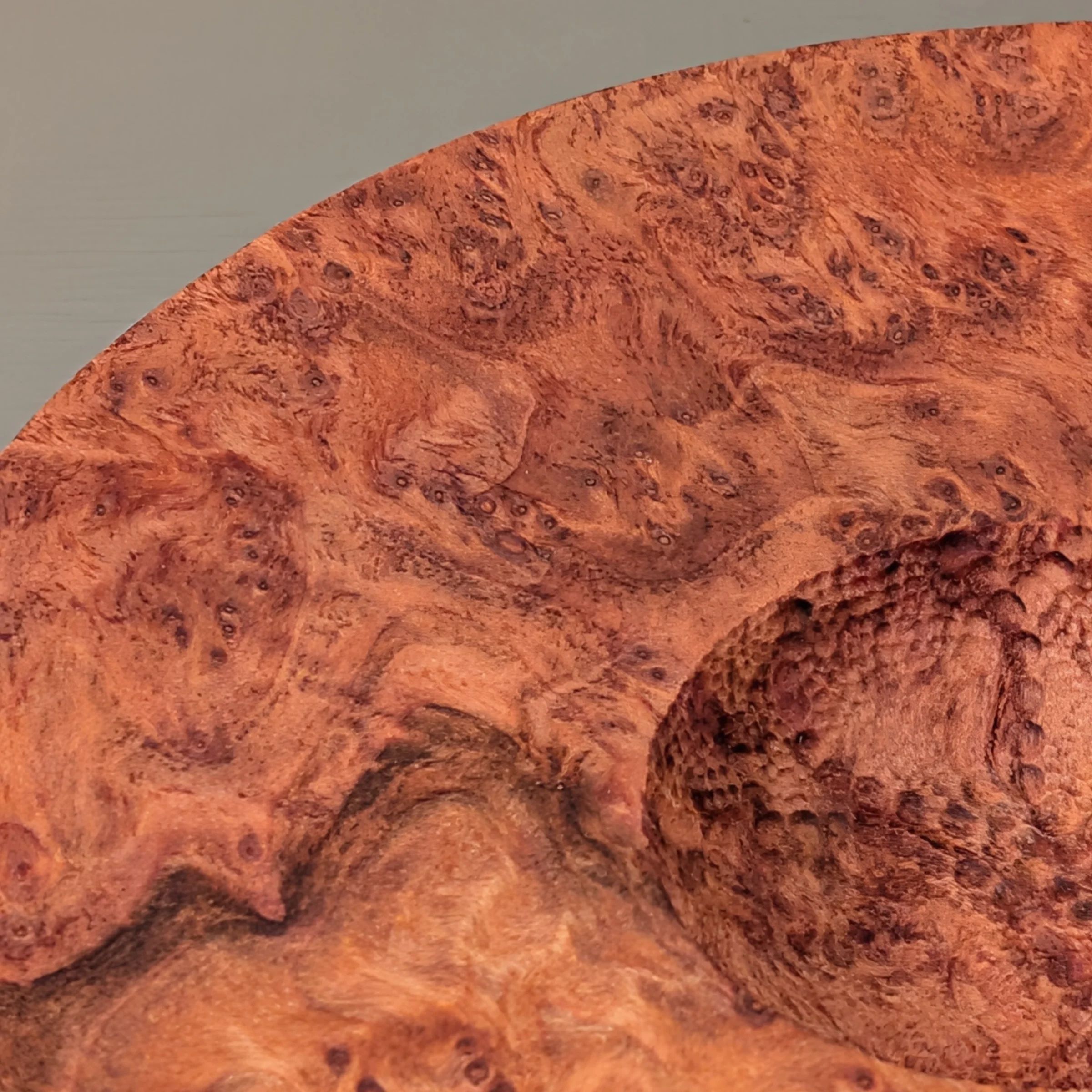 Carved Redwood Wide Rim Bowl 6