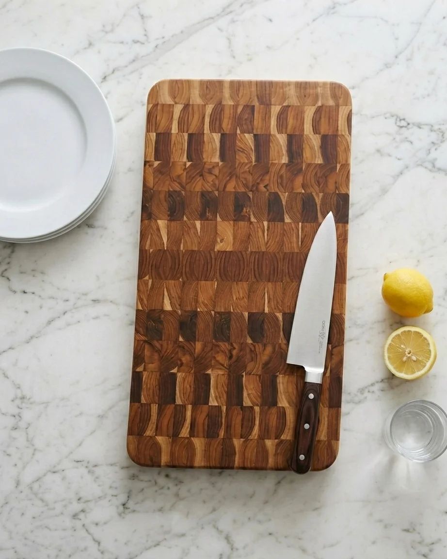 XL Thick Teak End Grain Cutting Board  2