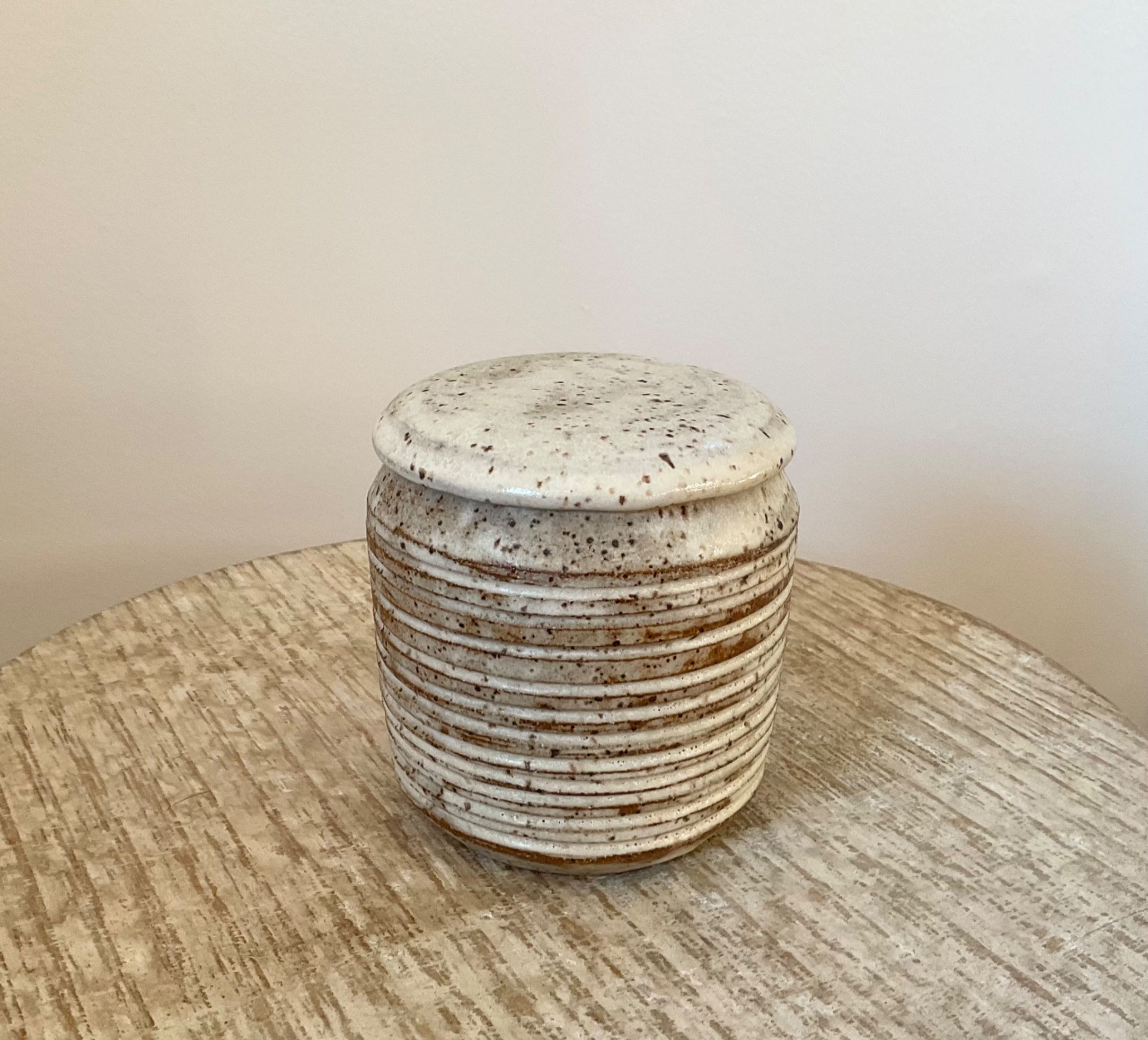 Cream Speckled Jar by Singular Creature