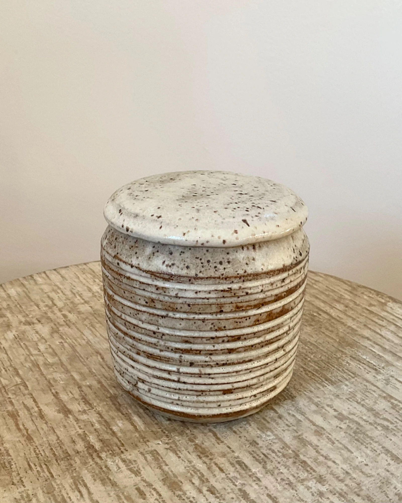 Cream Speckled Jar by Singular Creature