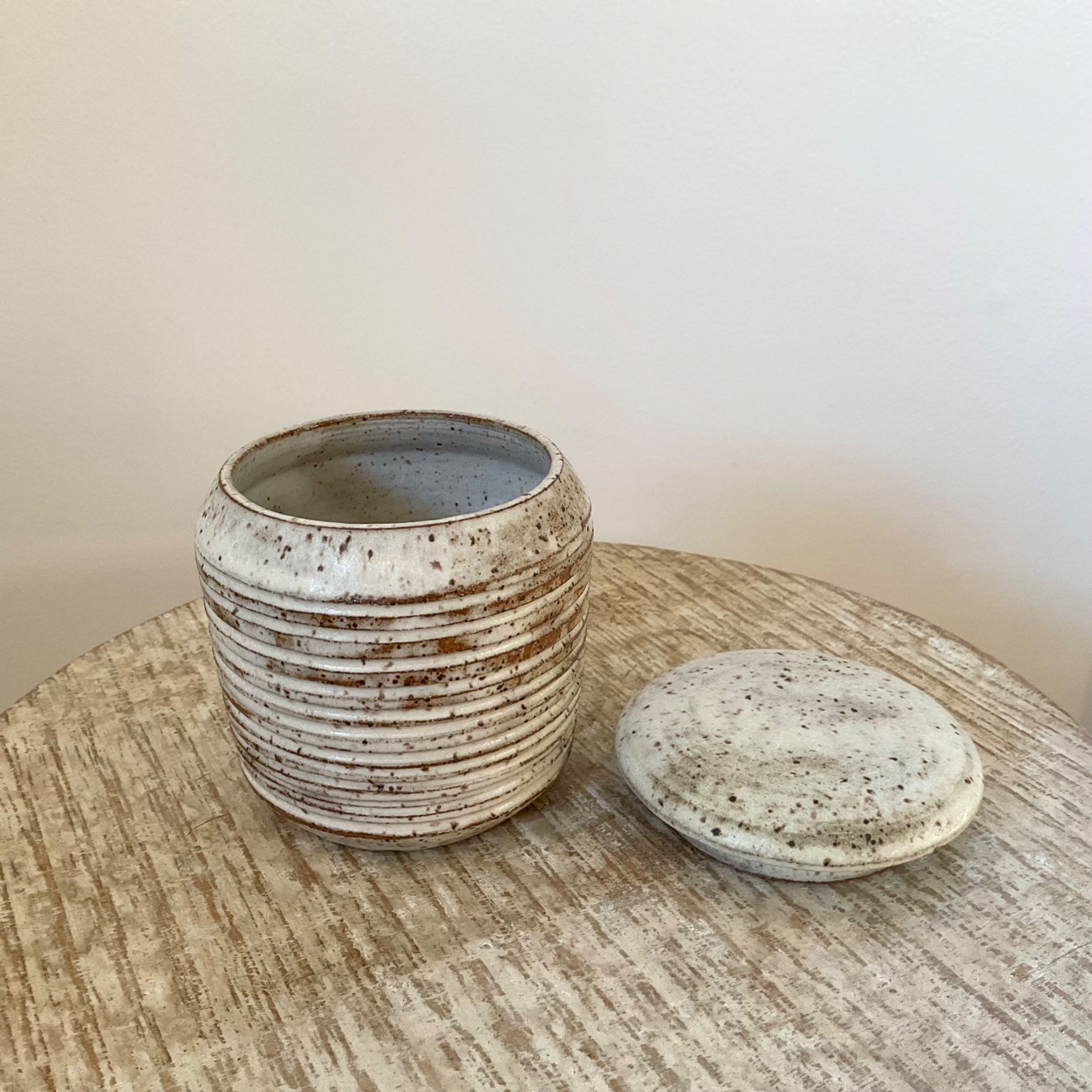 Cream Speckled Jar 3
