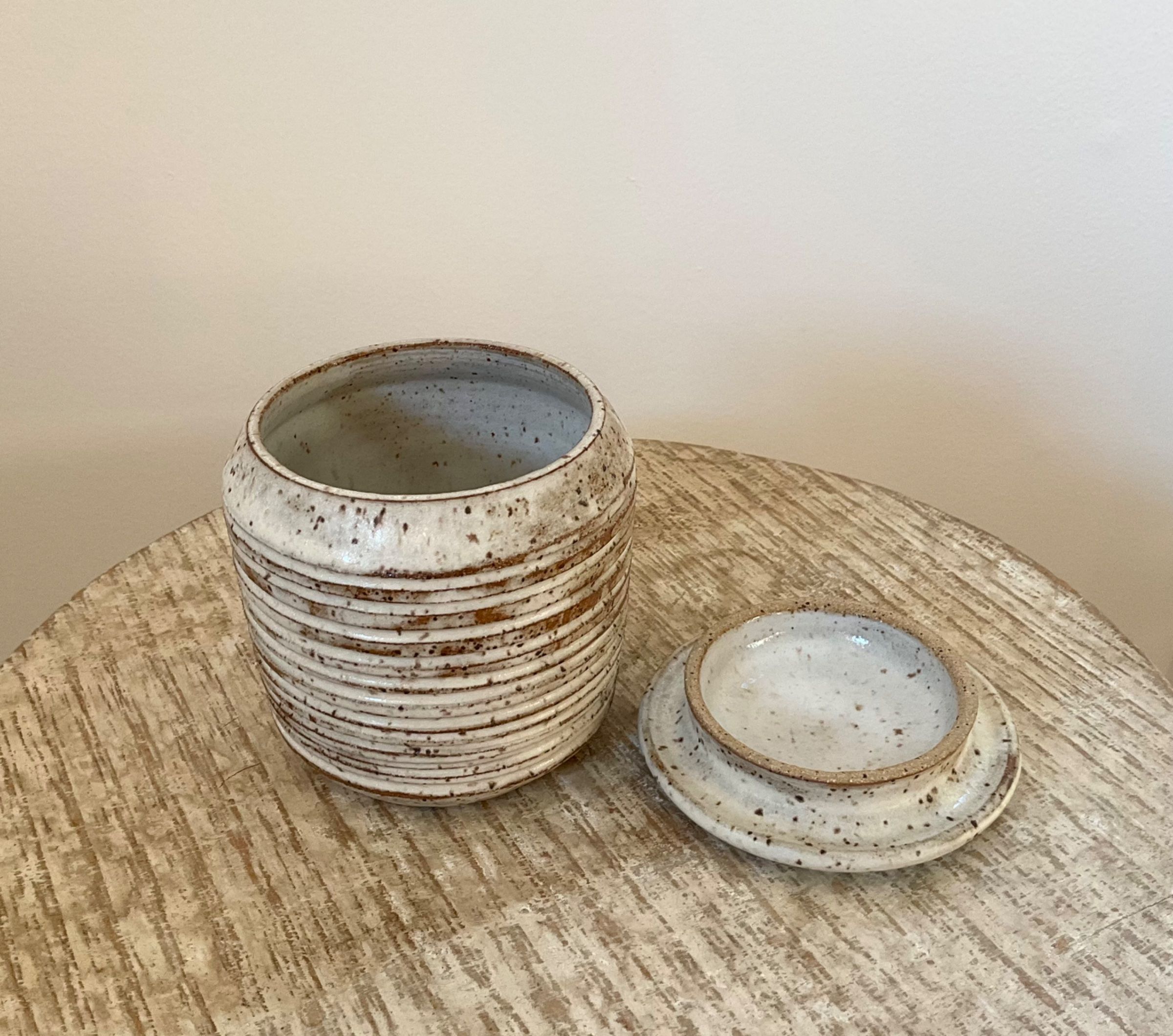 Cream Speckled Jar 4