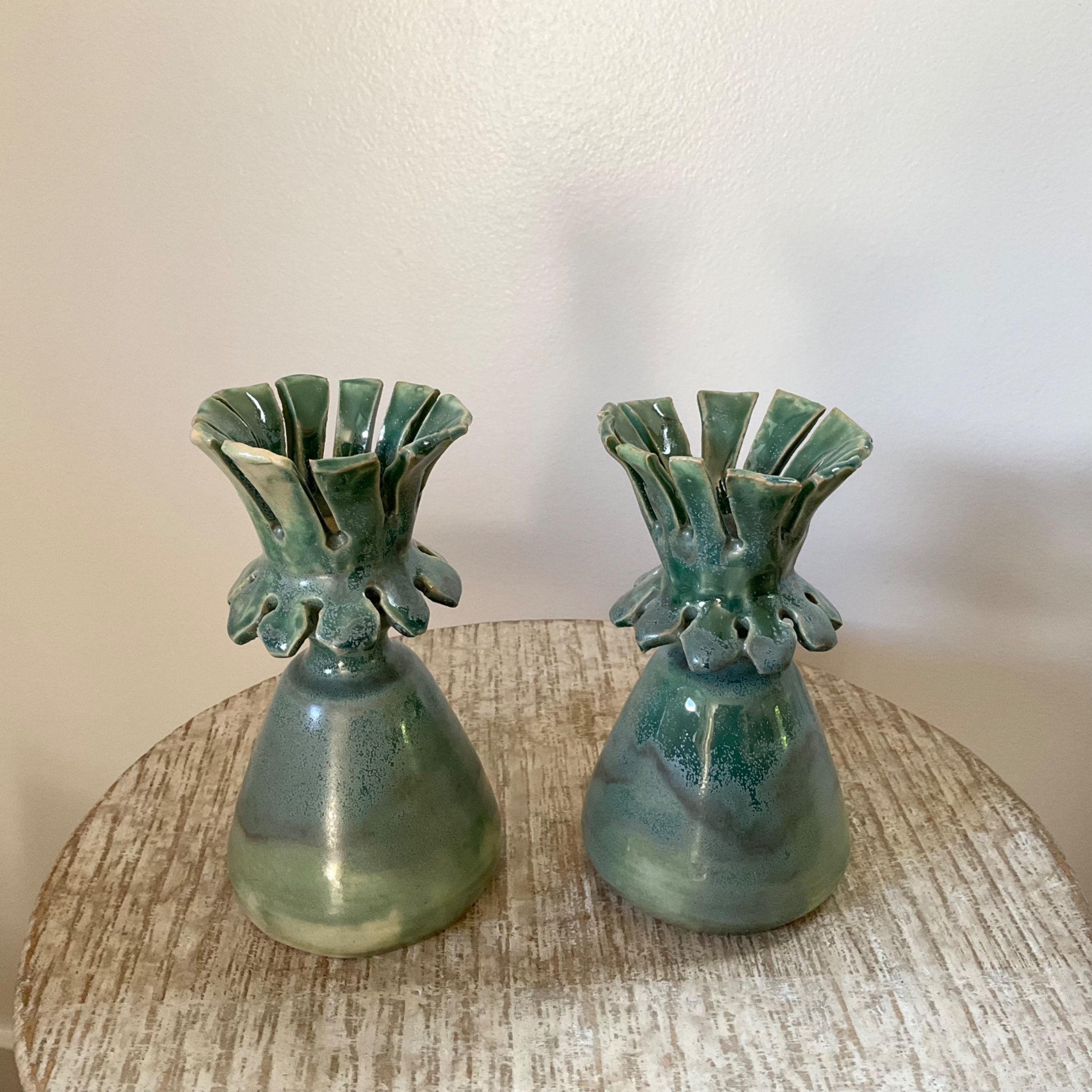 Pair of Floral Candlesticks  2