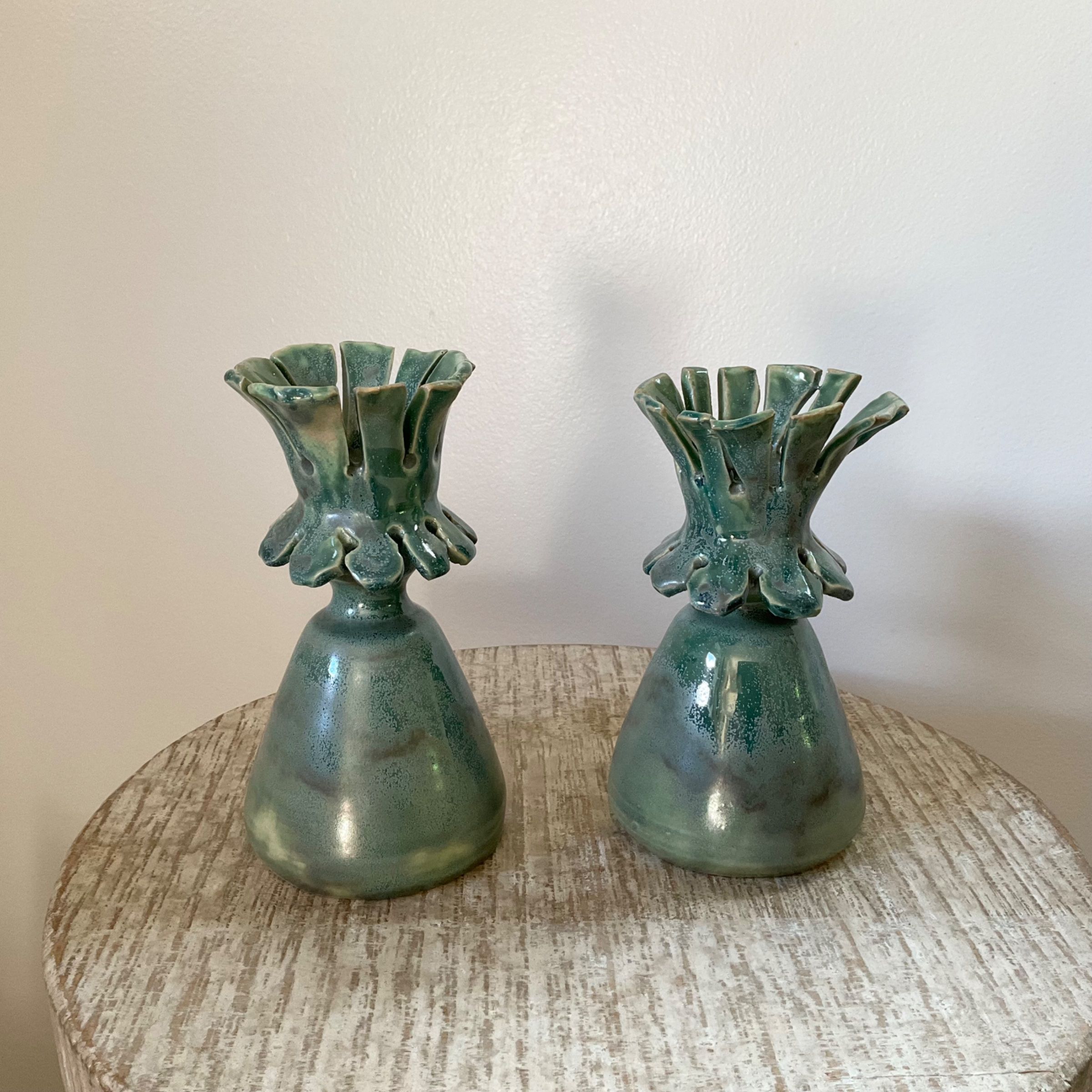 Pair of Floral Candlesticks  3
