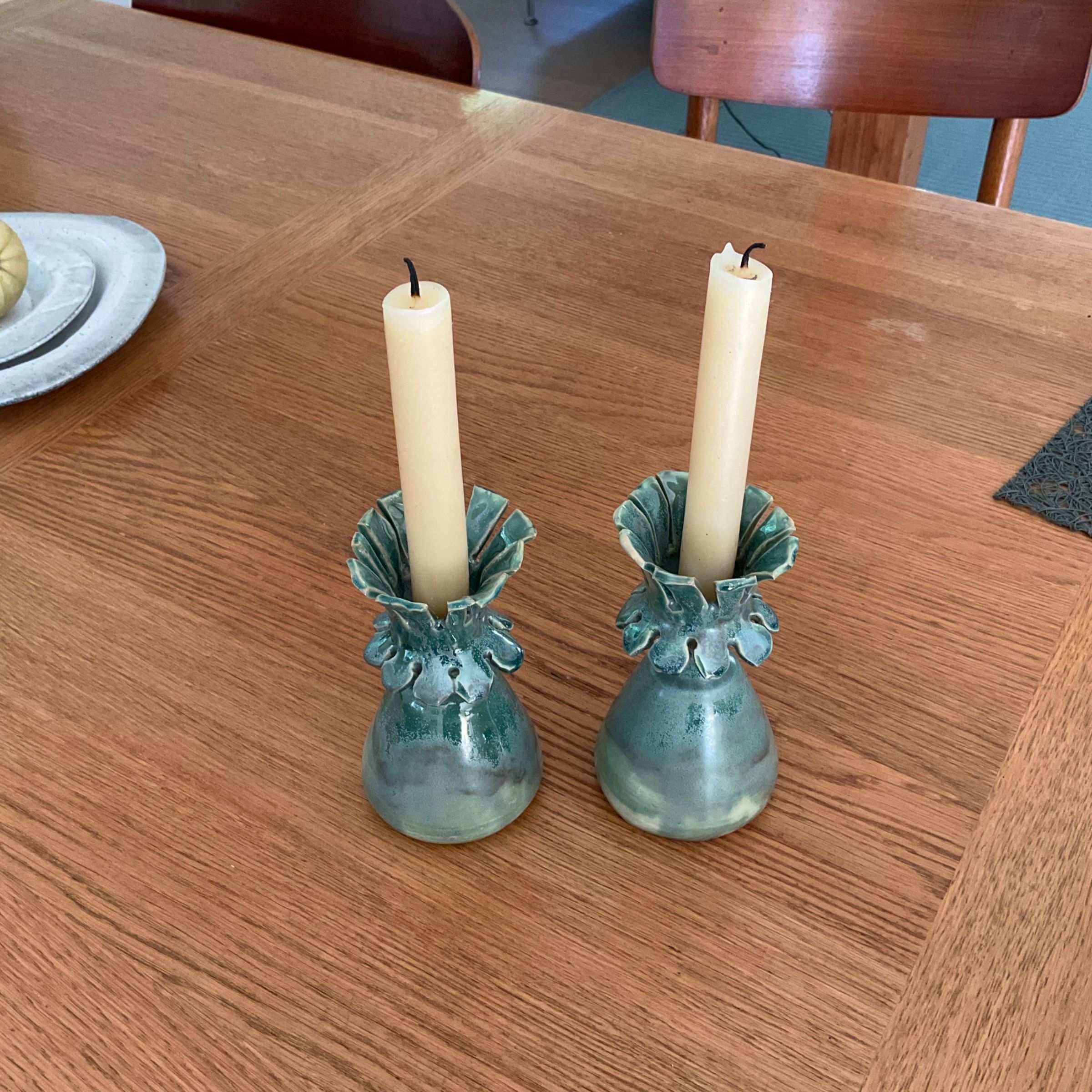 Pair of Floral Candlesticks  7