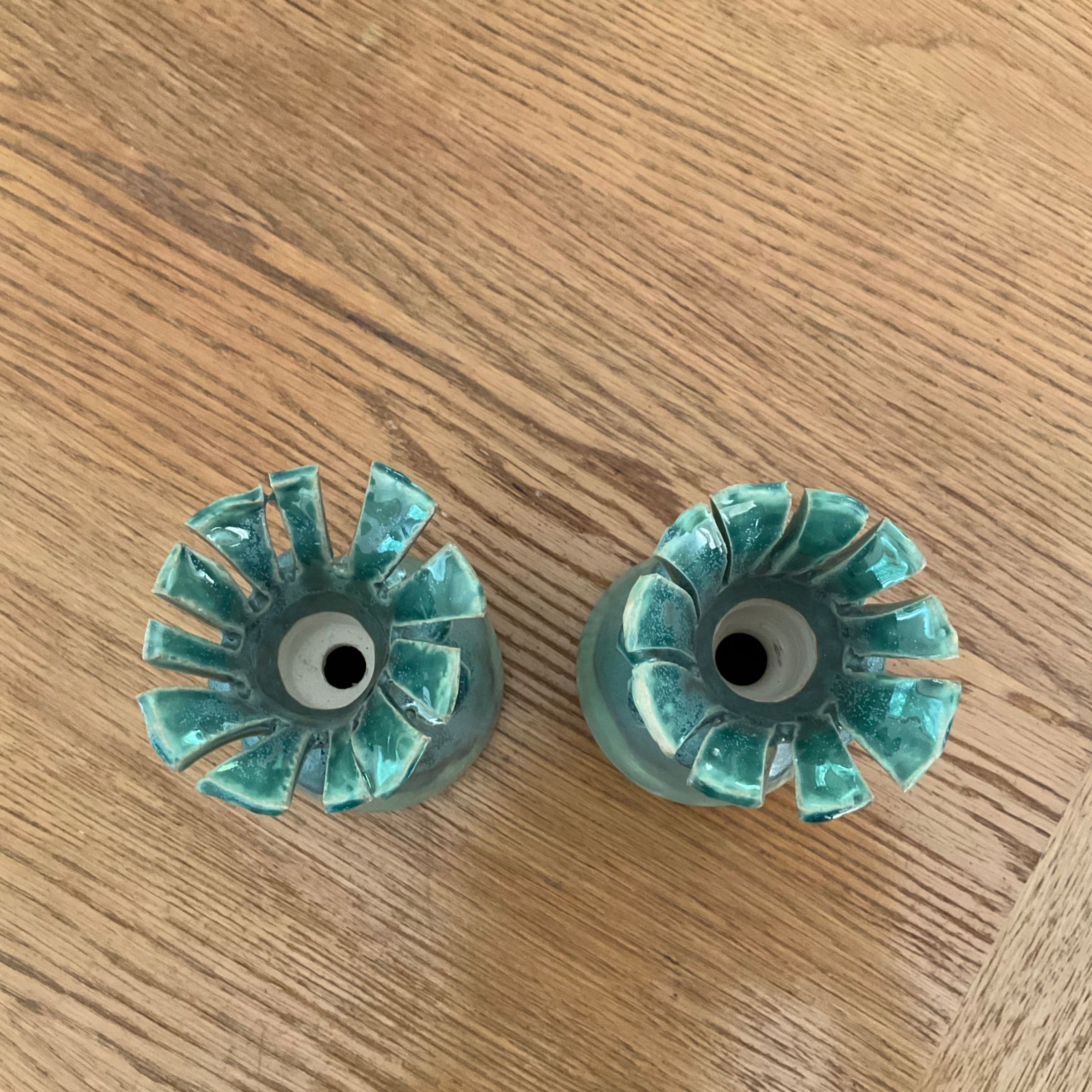 Pair of Floral Candlesticks  8