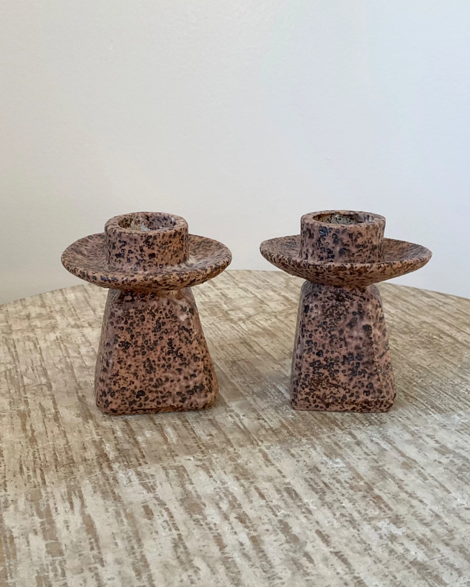 Pair of Speckled Candlesticks by Singular Creature