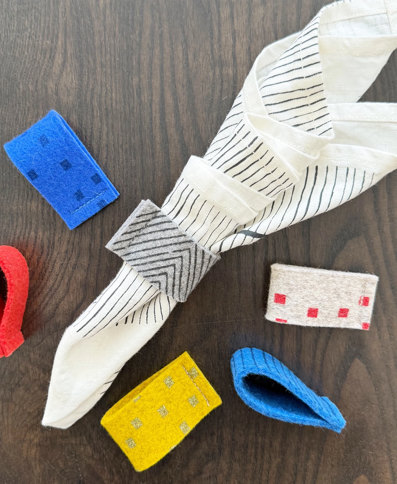 Napkin Rings/Mixed Prints Wool Felt by olgajoan