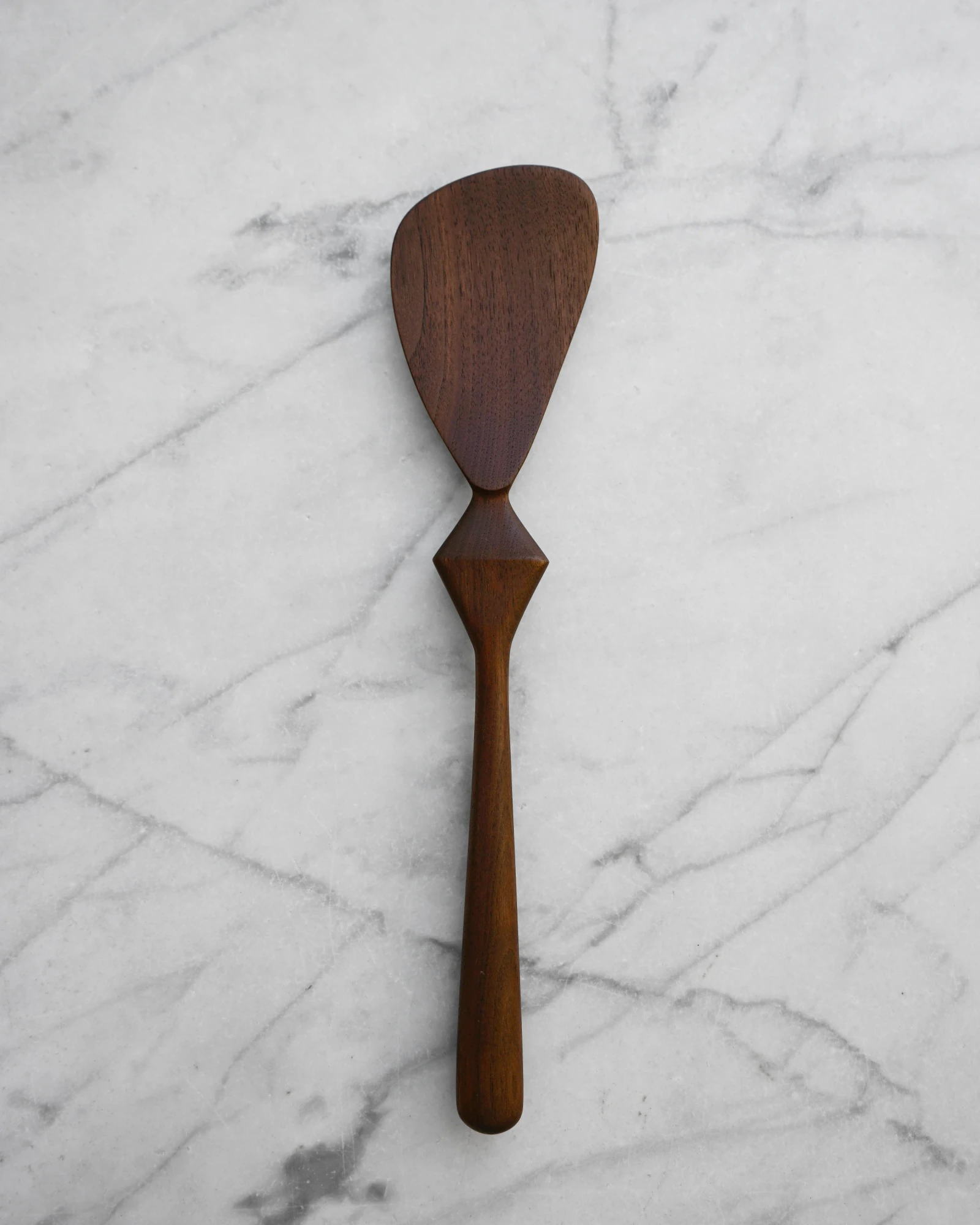 Modern Cooking Spatula - Diamond Handle - Walnut Wood by Four Leaf Wood Shop