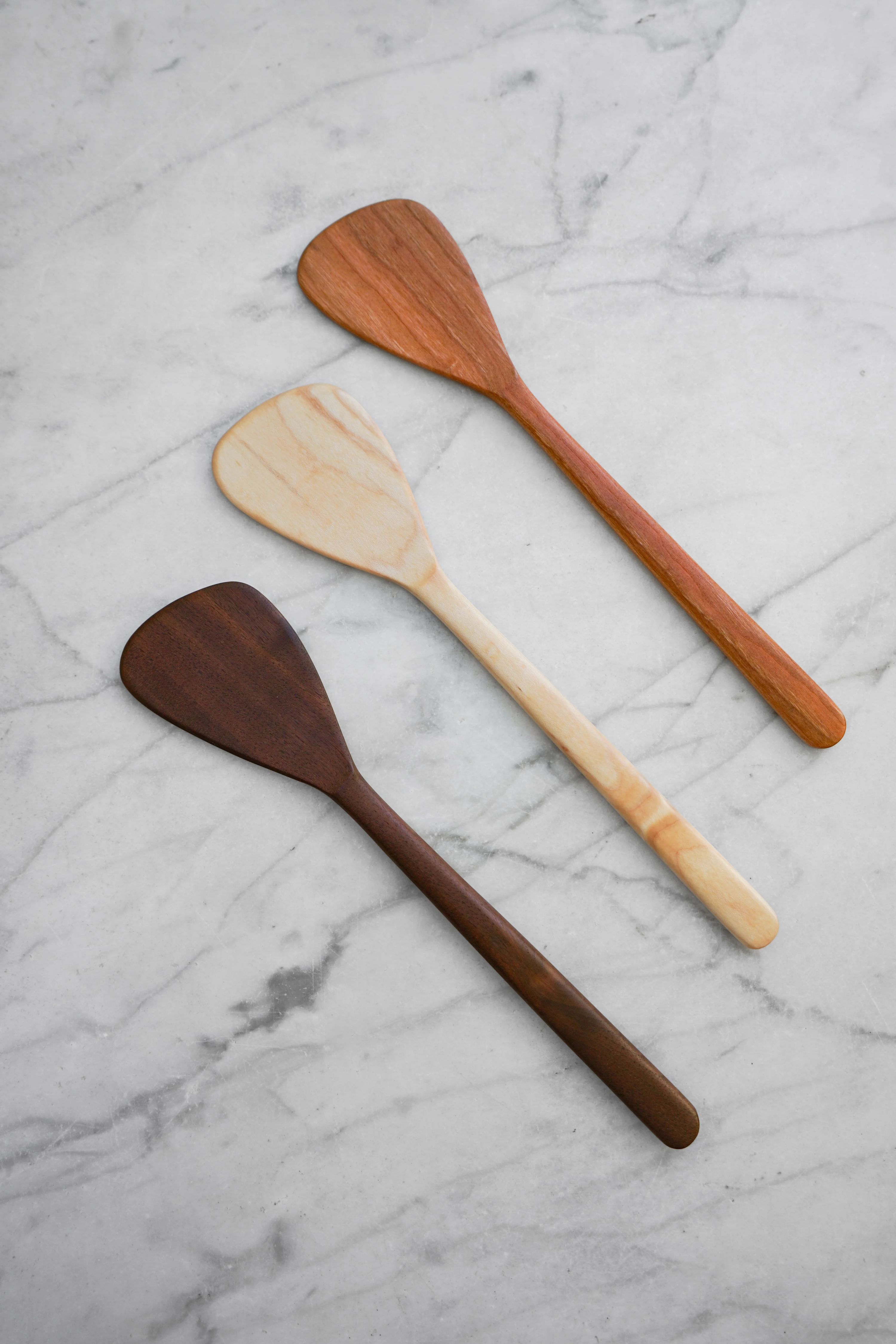 Flat Line - Modern Spatula - Walnut, Cherry, or Maple Wood by Four Leaf Wood Shop 