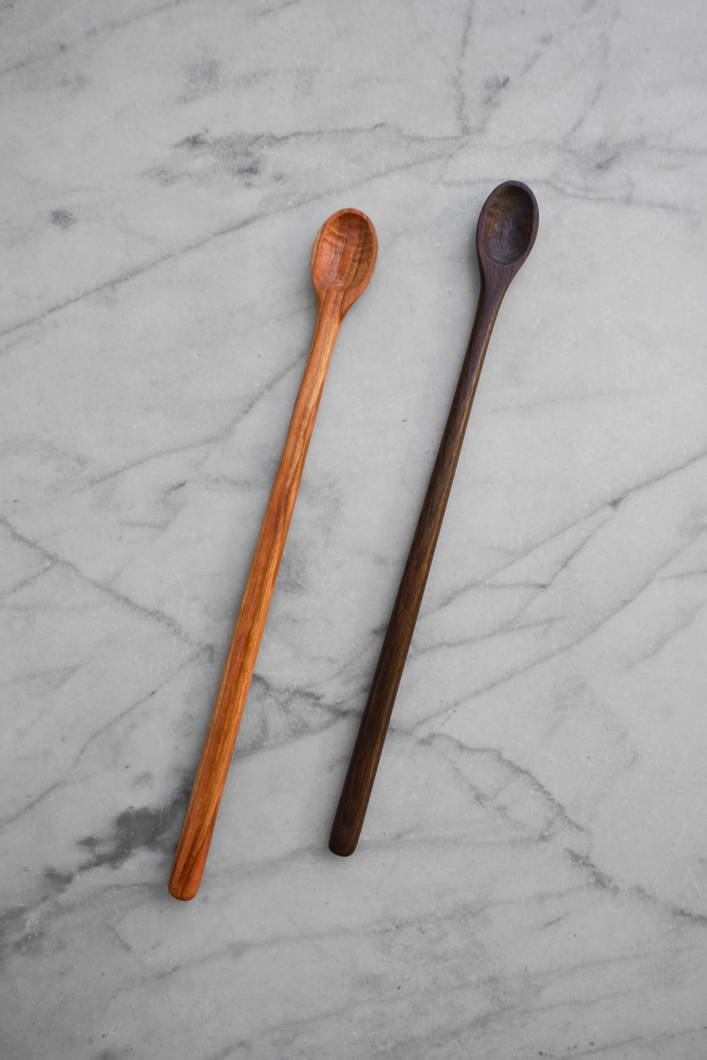 Flat Line - Tasting Spoon - Walnut or Cherry Wood by Four Leaf Wood Shop 