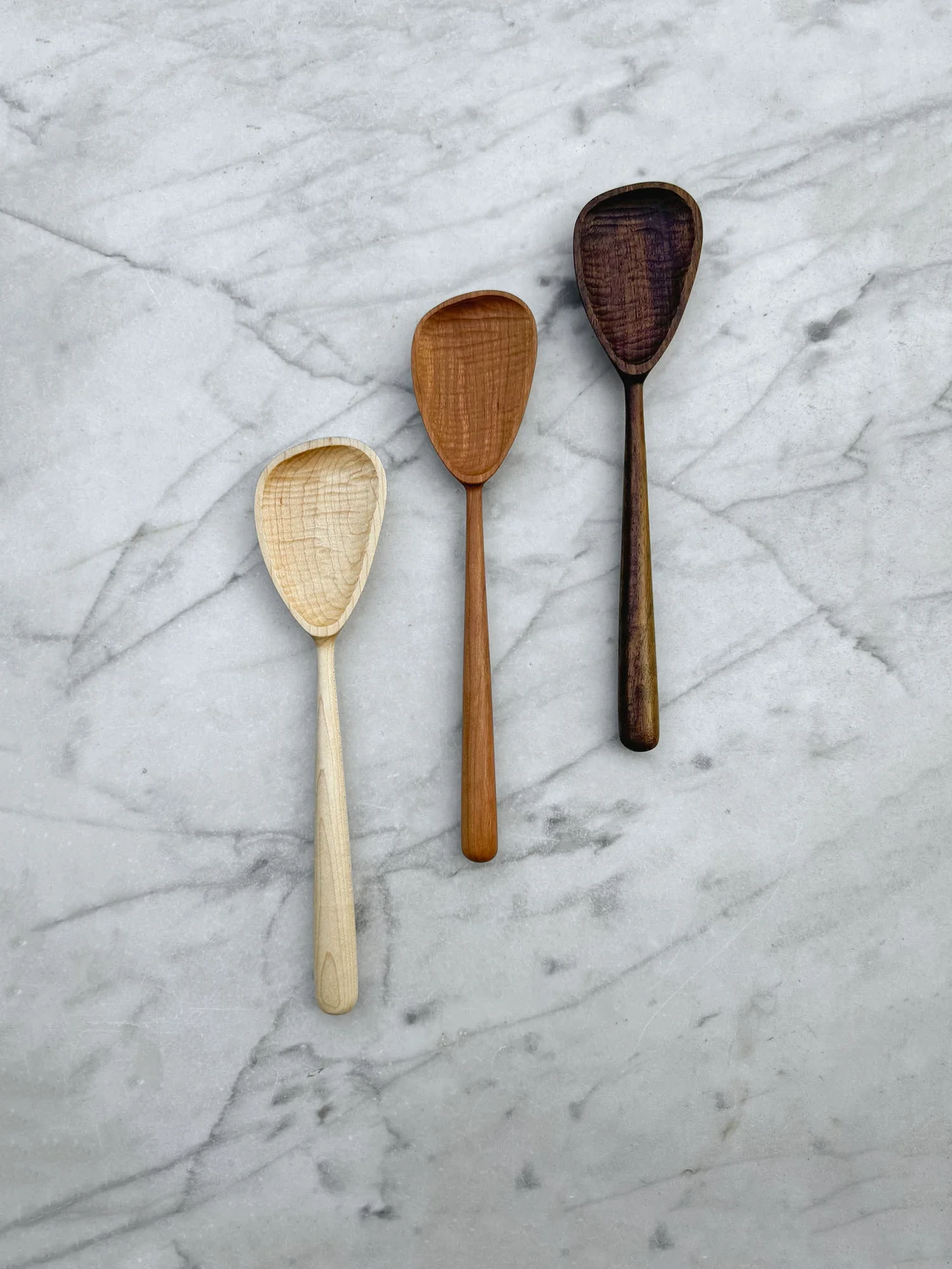 Modern Cooking Spoon - Walnut, Cherry, or Maple Wood by Four Leaf Wood Shop