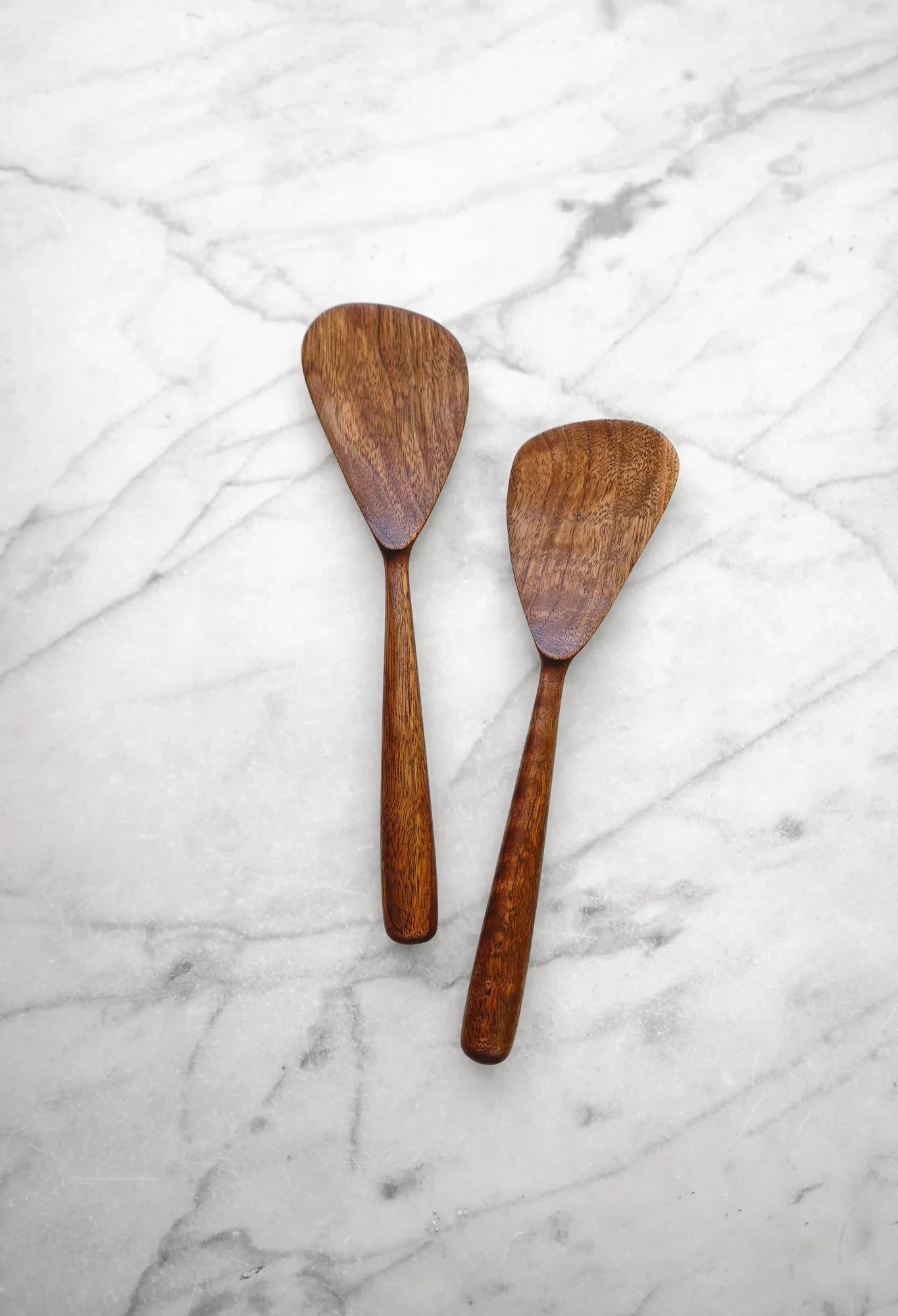 Modern Salad Set - Walnut, Cherry, or Maple Wood by Four Leaf Wood Shop