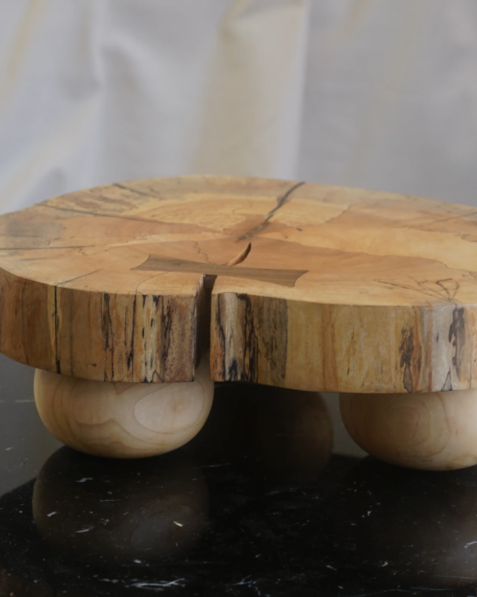 Spalted Maple Pedestal by Seven Cedars NY