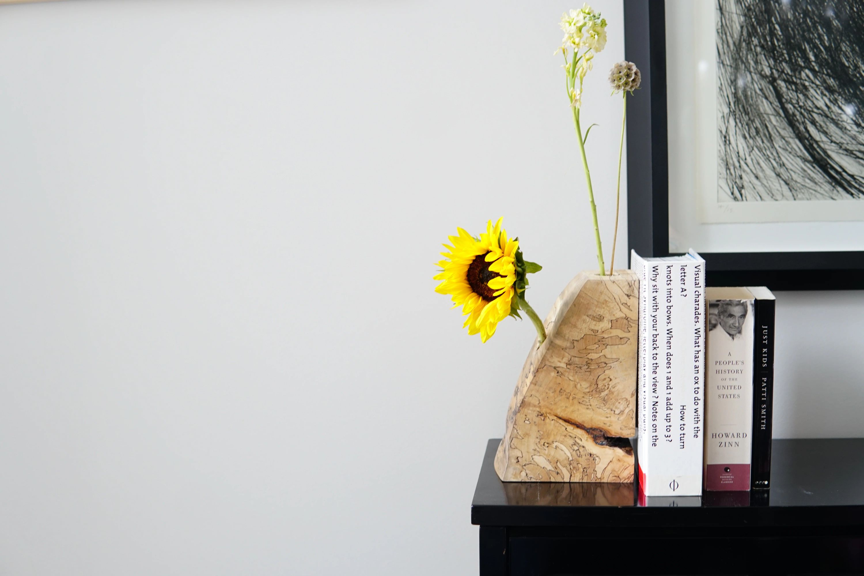 Spalted Maple Bookend Ikebana Vase by Seven Cedars NY