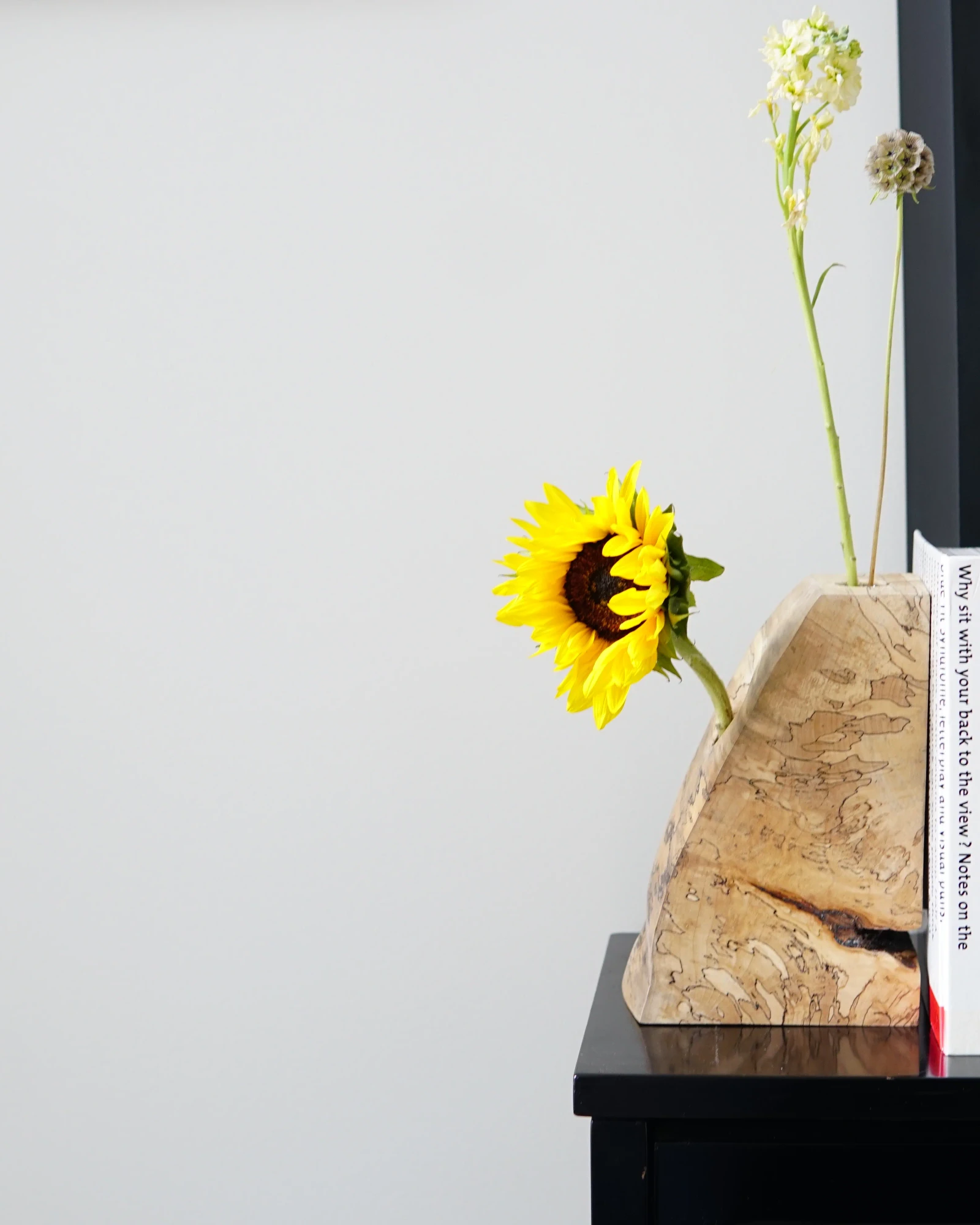 Spalted Maple Bookend Ikebana Vase by Seven Cedars NY