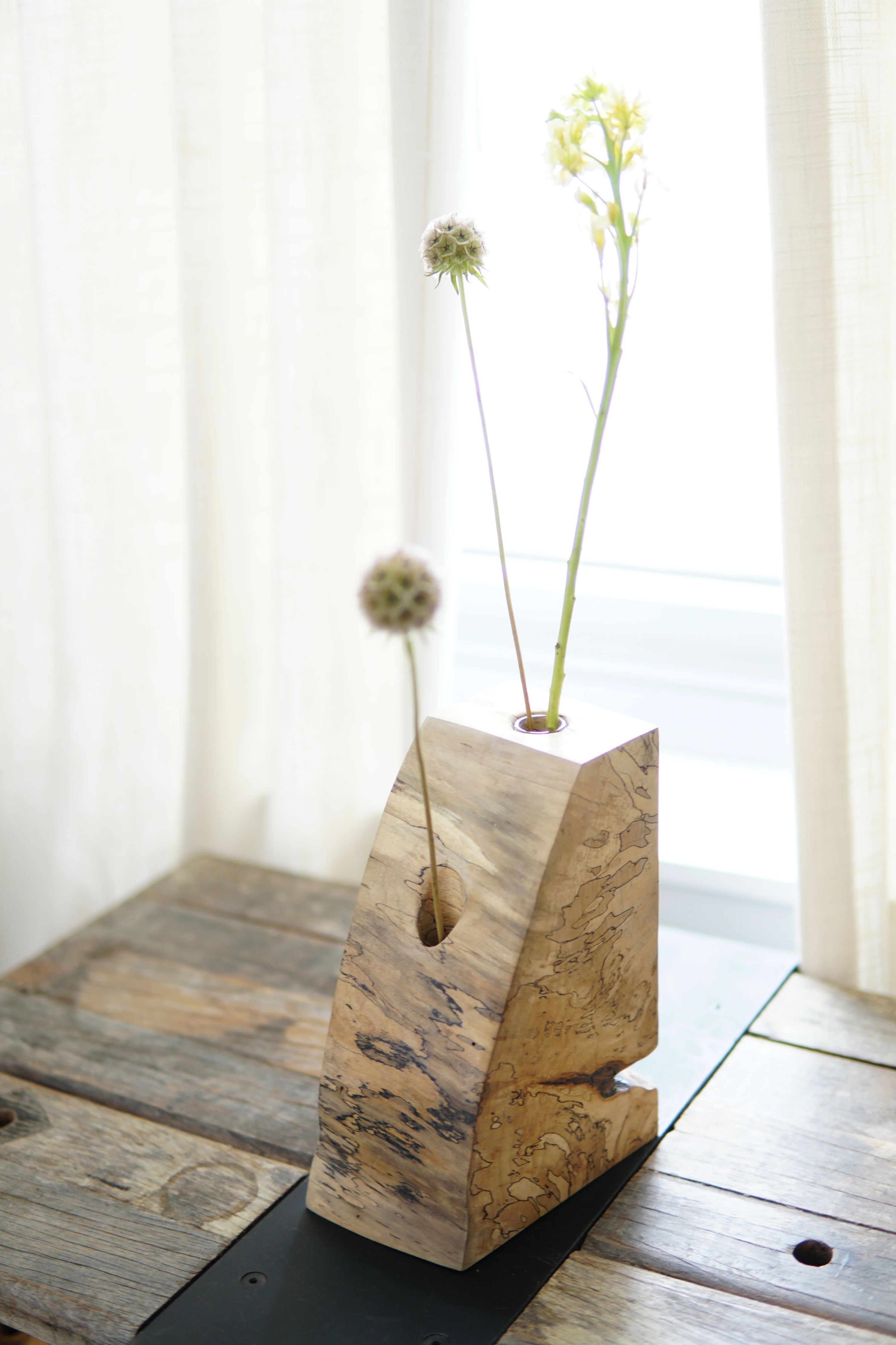 Spalted Maple Bookend Ikebana Vase 7