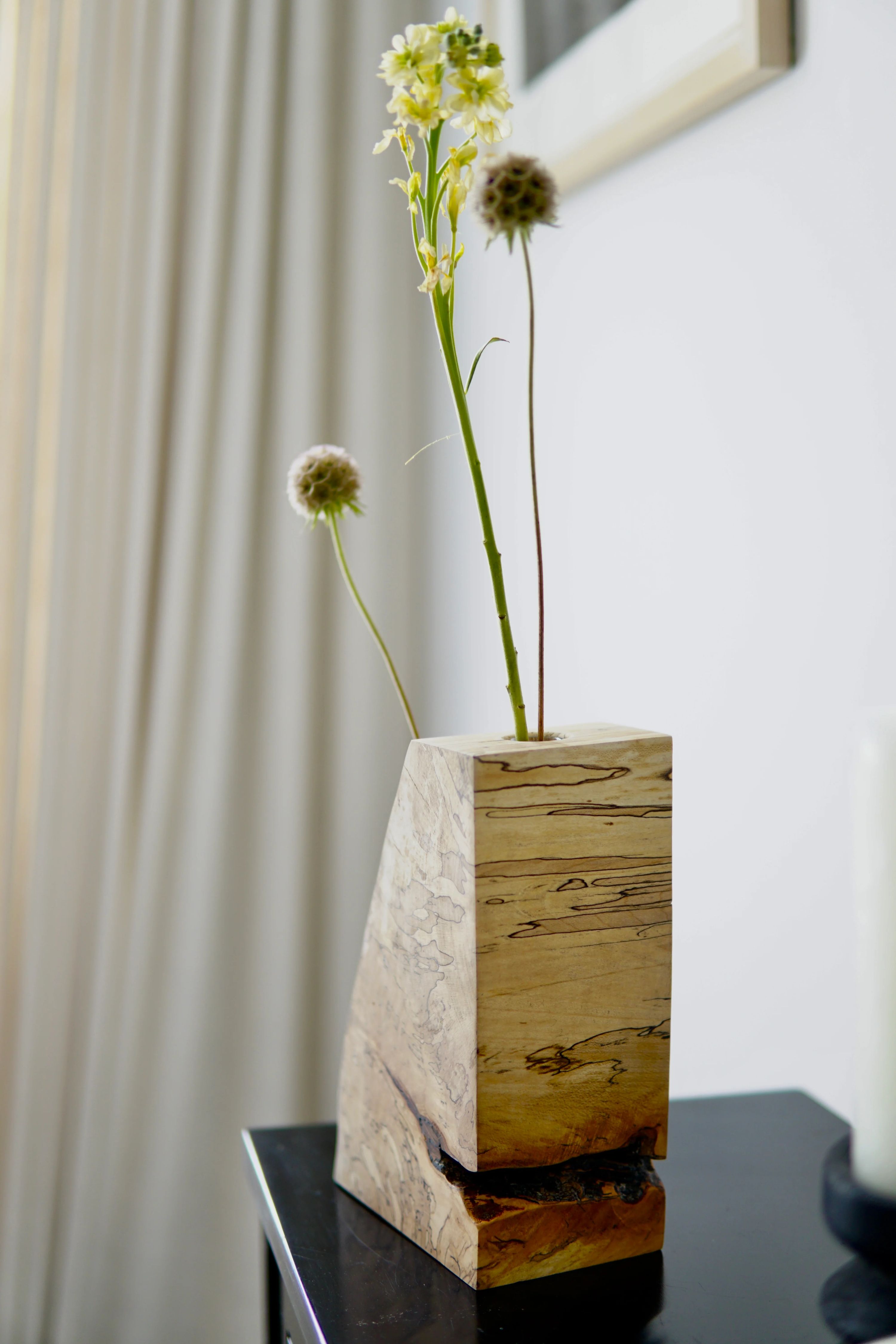 Spalted Maple Bookend Ikebana Vase 9