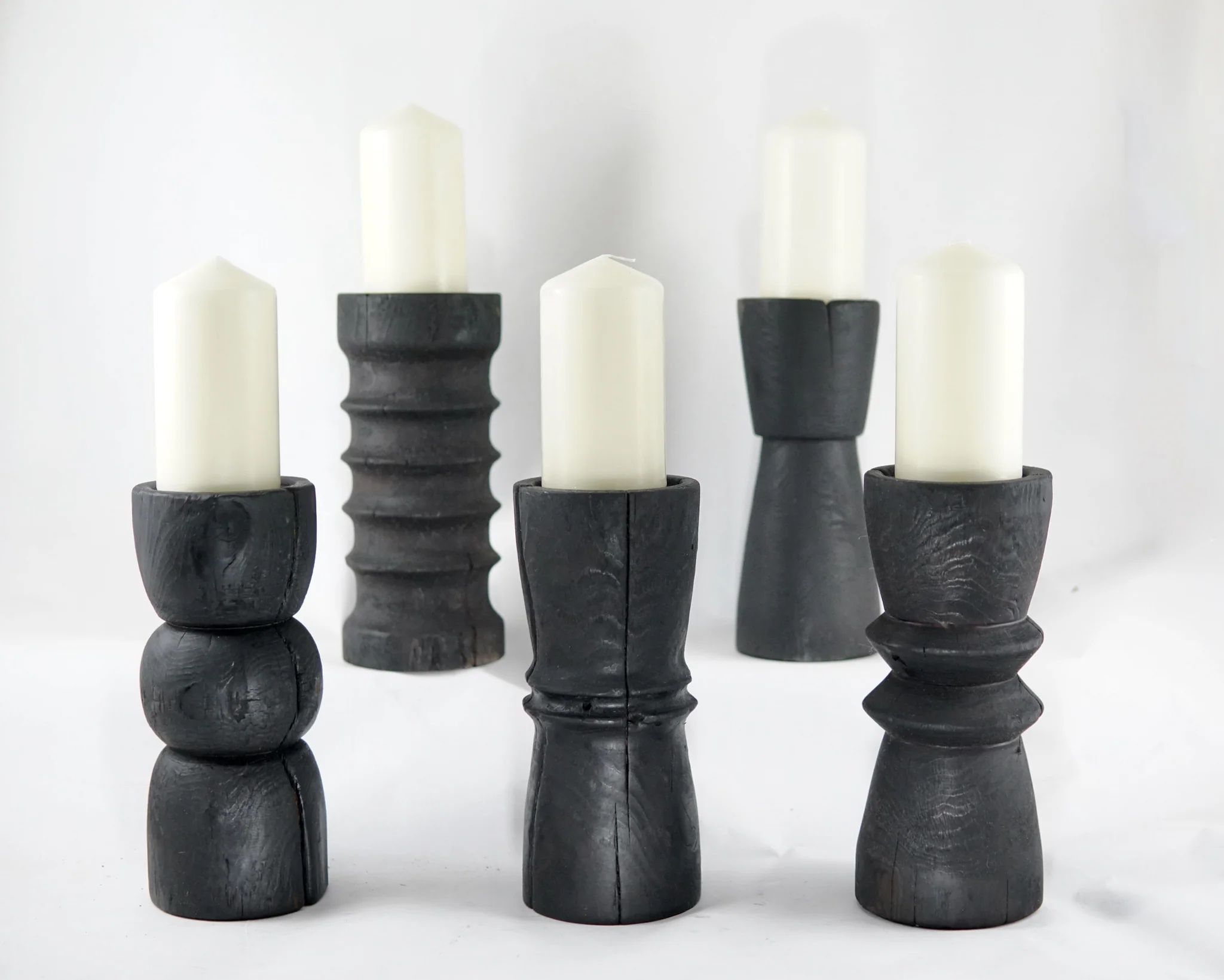 Tall Yakisugi Candle Holders 2
