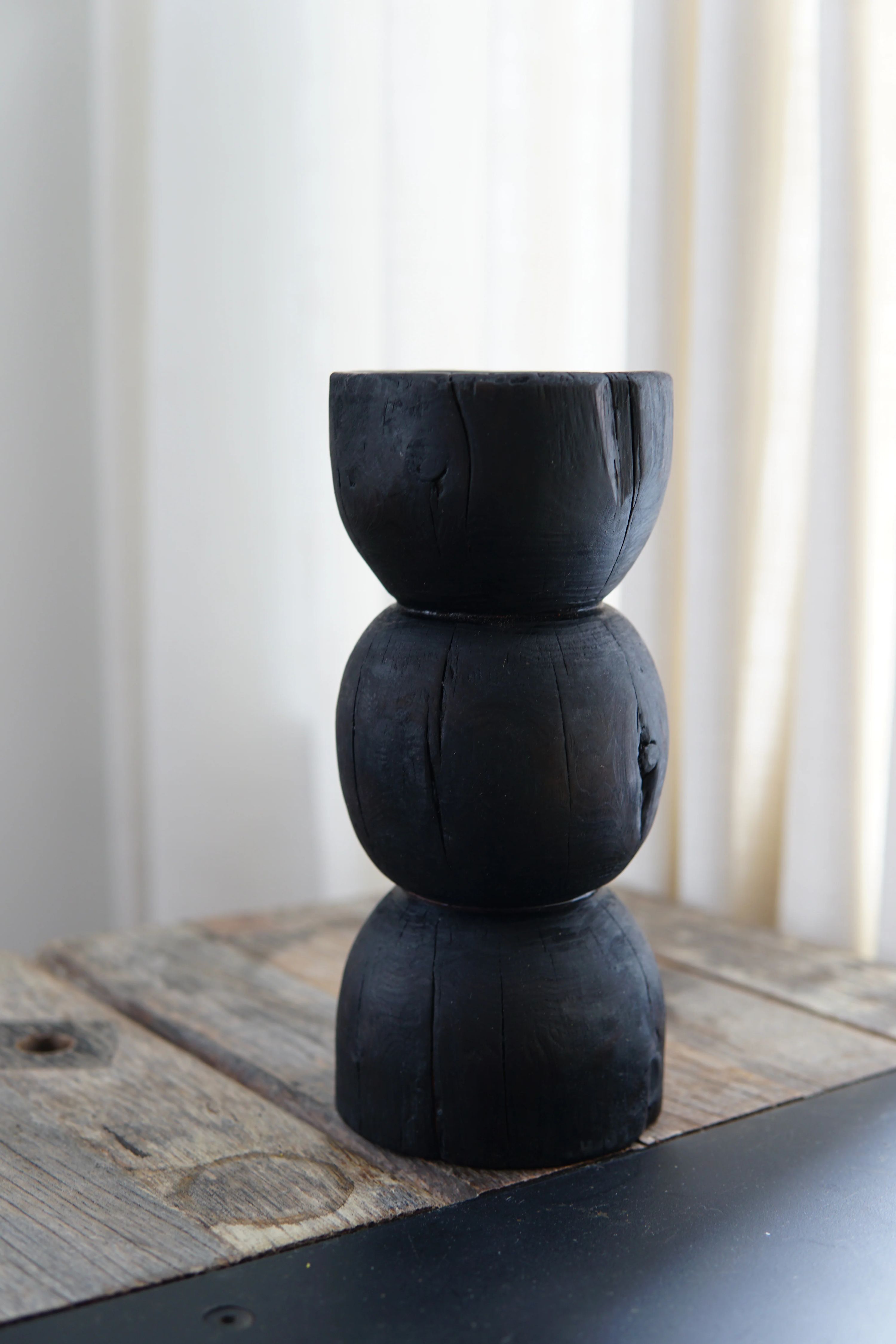 Tall Yakisugi Candle Holders 5