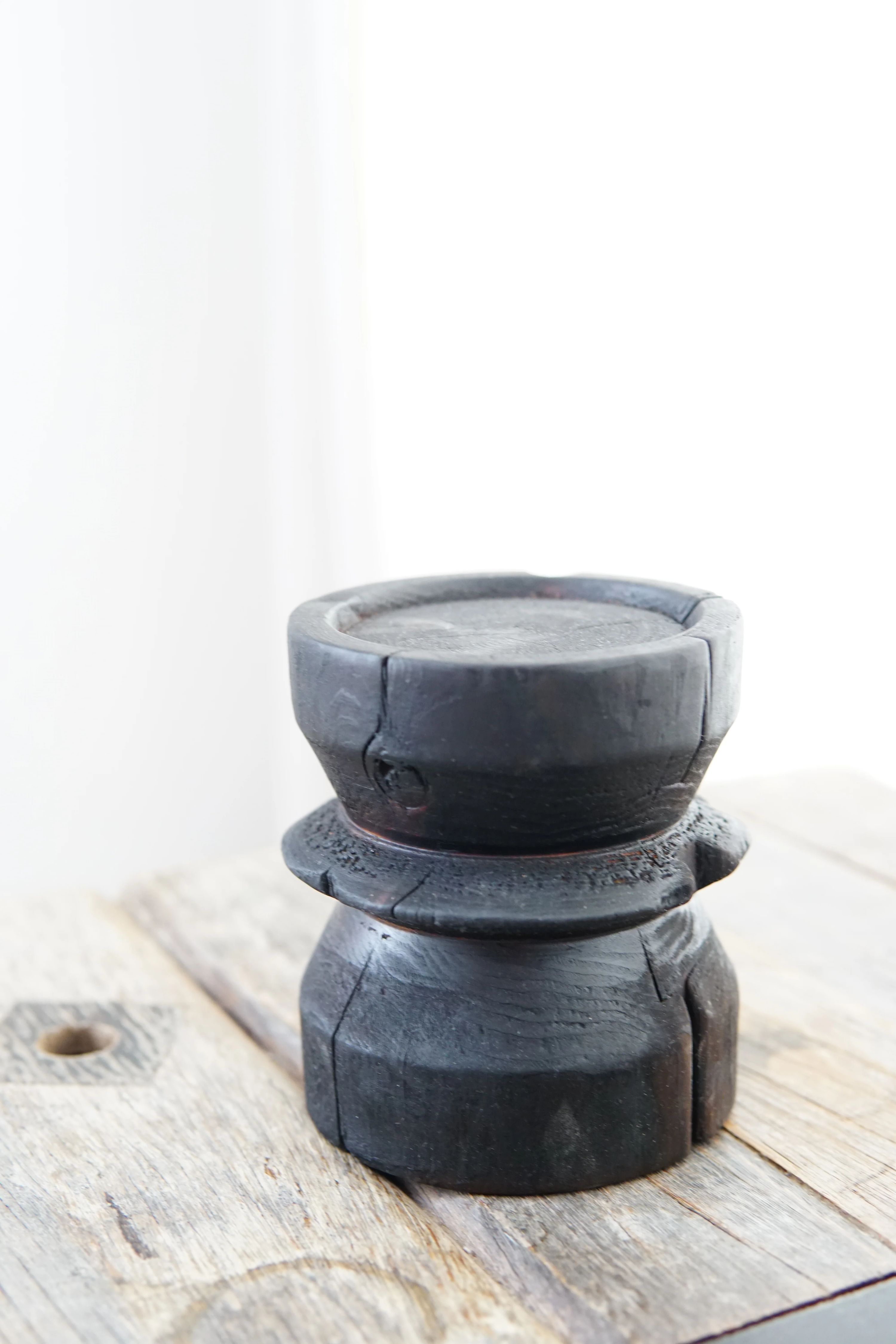Small Yakisugi Wooden Candle Holders 11