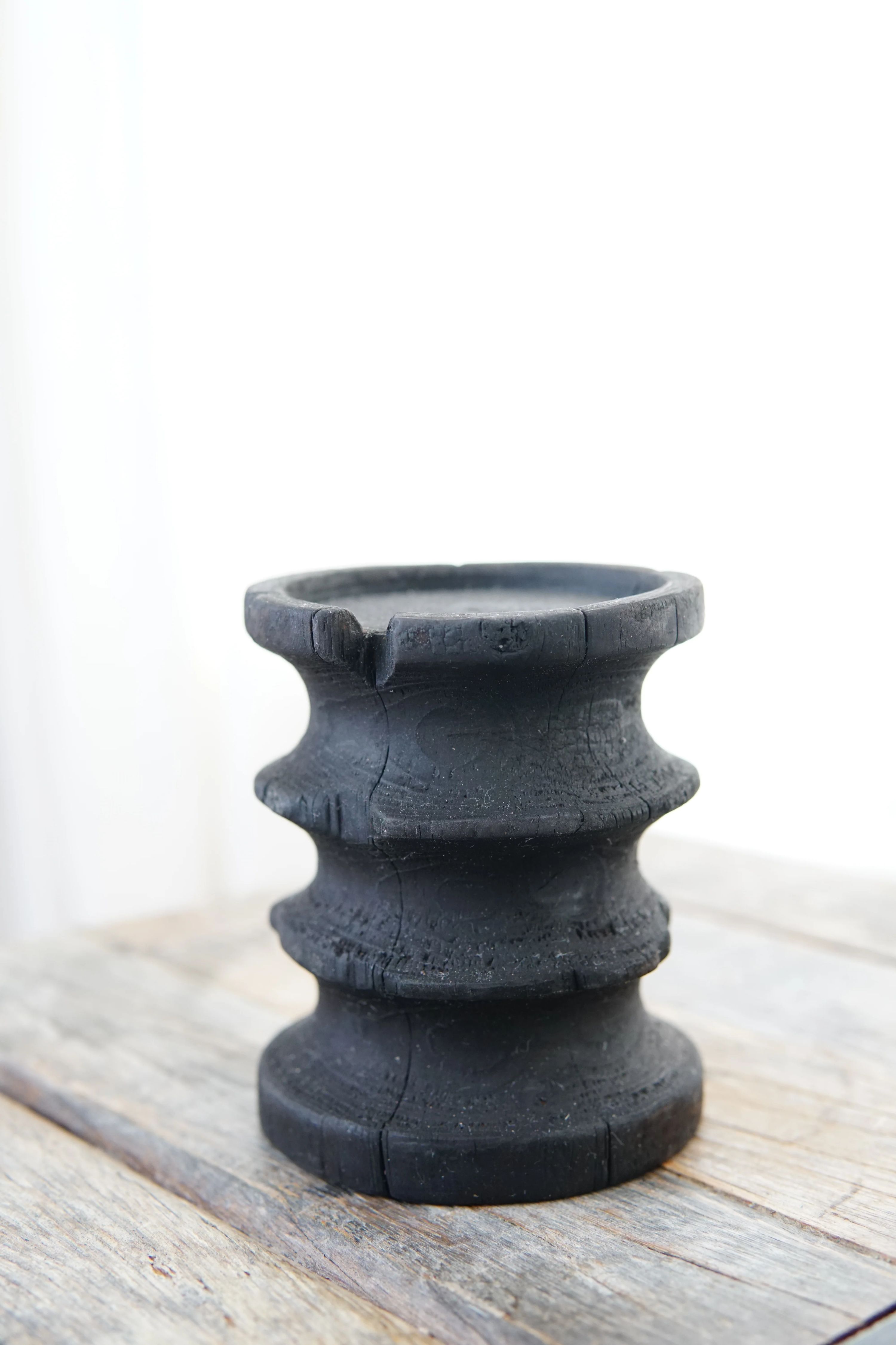 Small Yakisugi Wooden Candle Holders 12