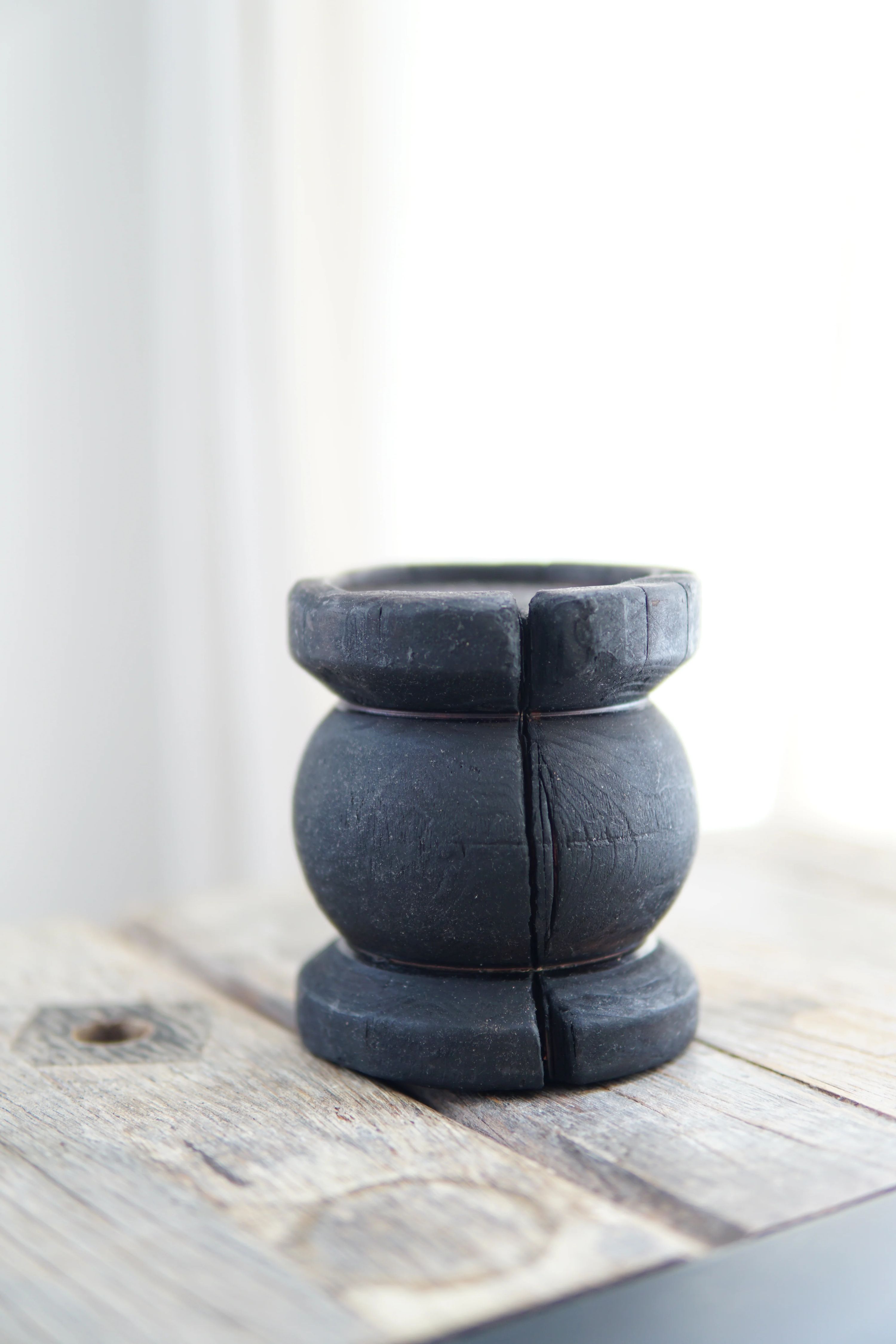 Small Yakisugi Wooden Candle Holders 13