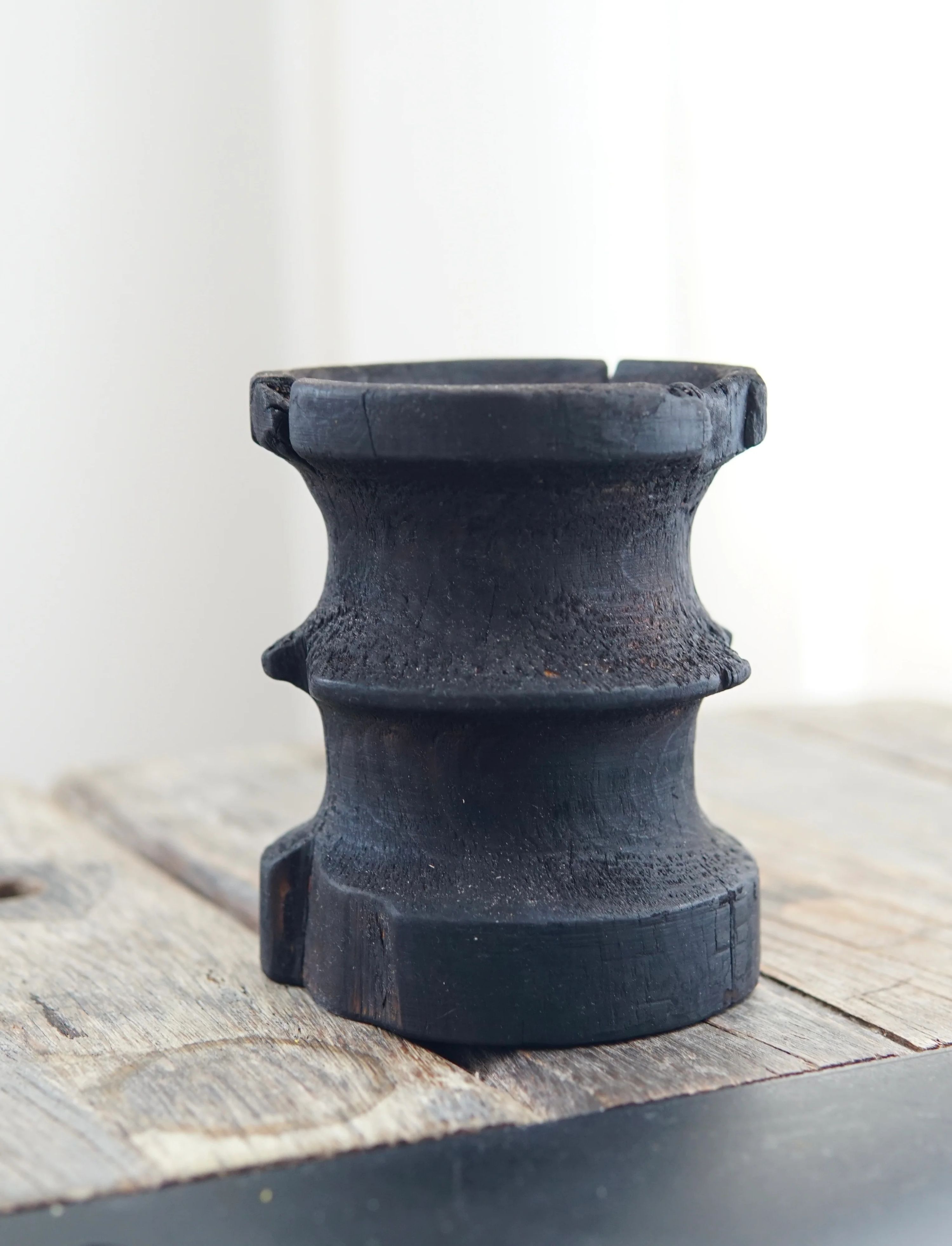 Small Yakisugi Wooden Candle Holders 7