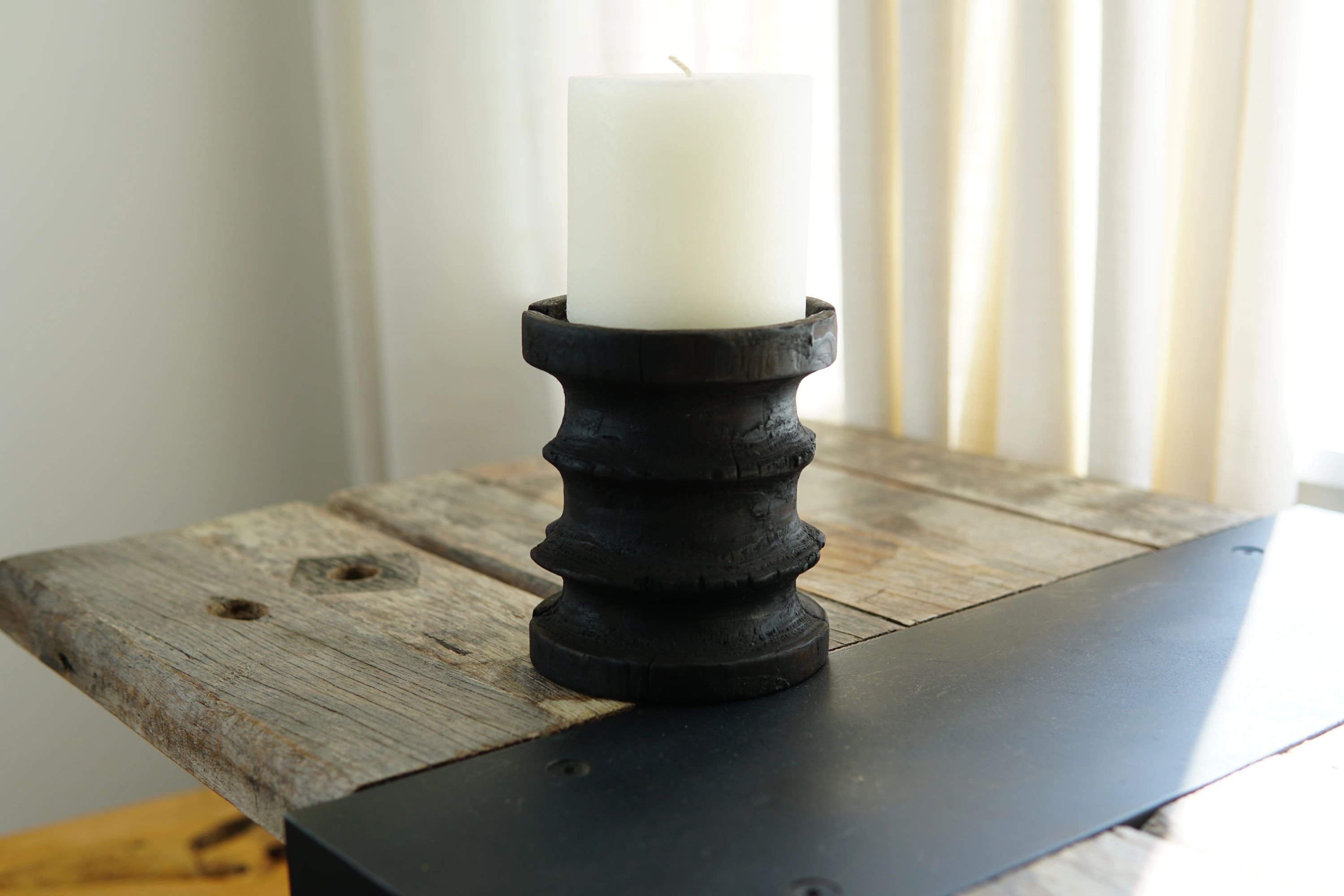 Small Yakisugi Wooden Candle Holders 8