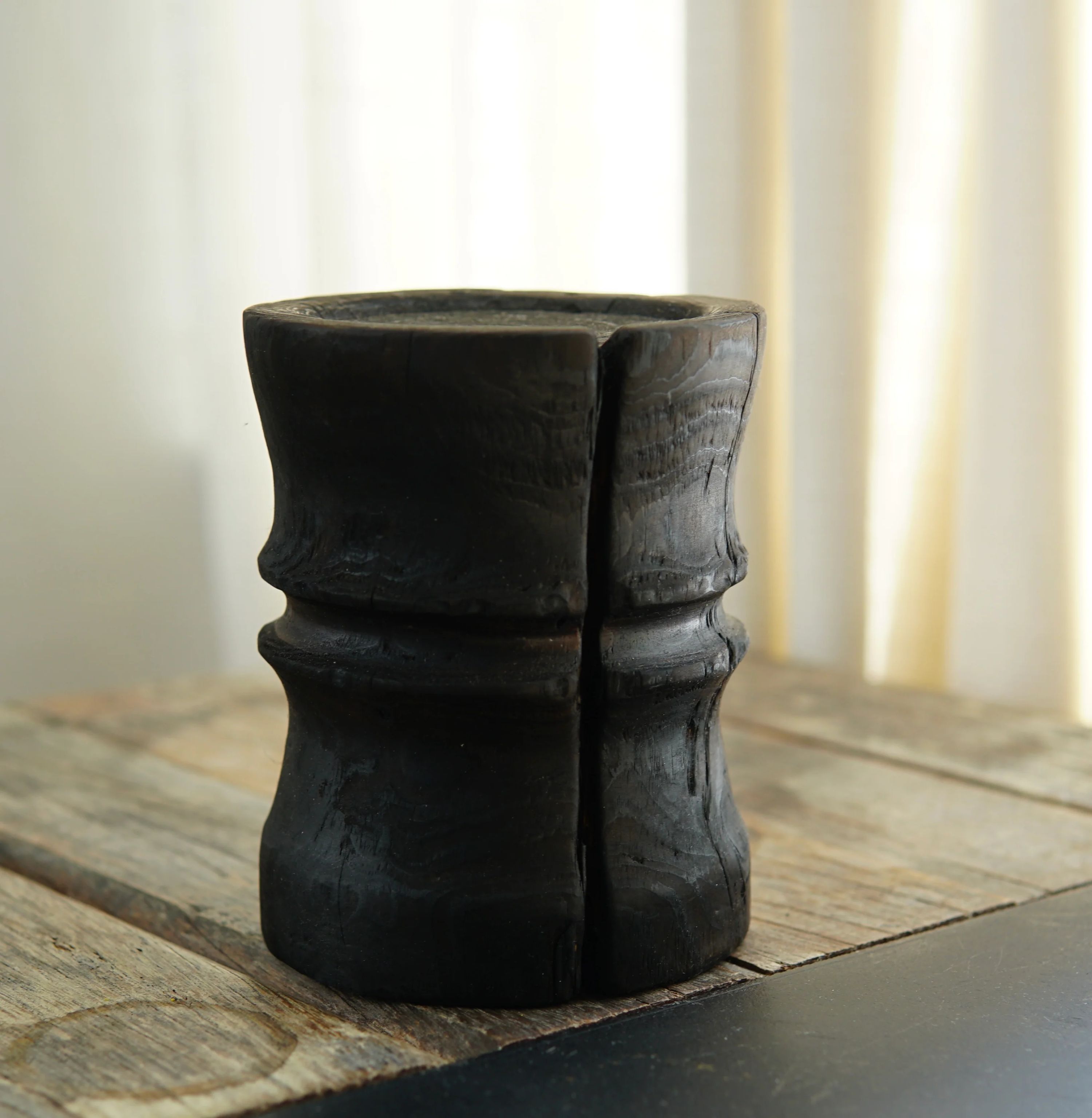 Small Yakisugi Wooden Candle Holders 9