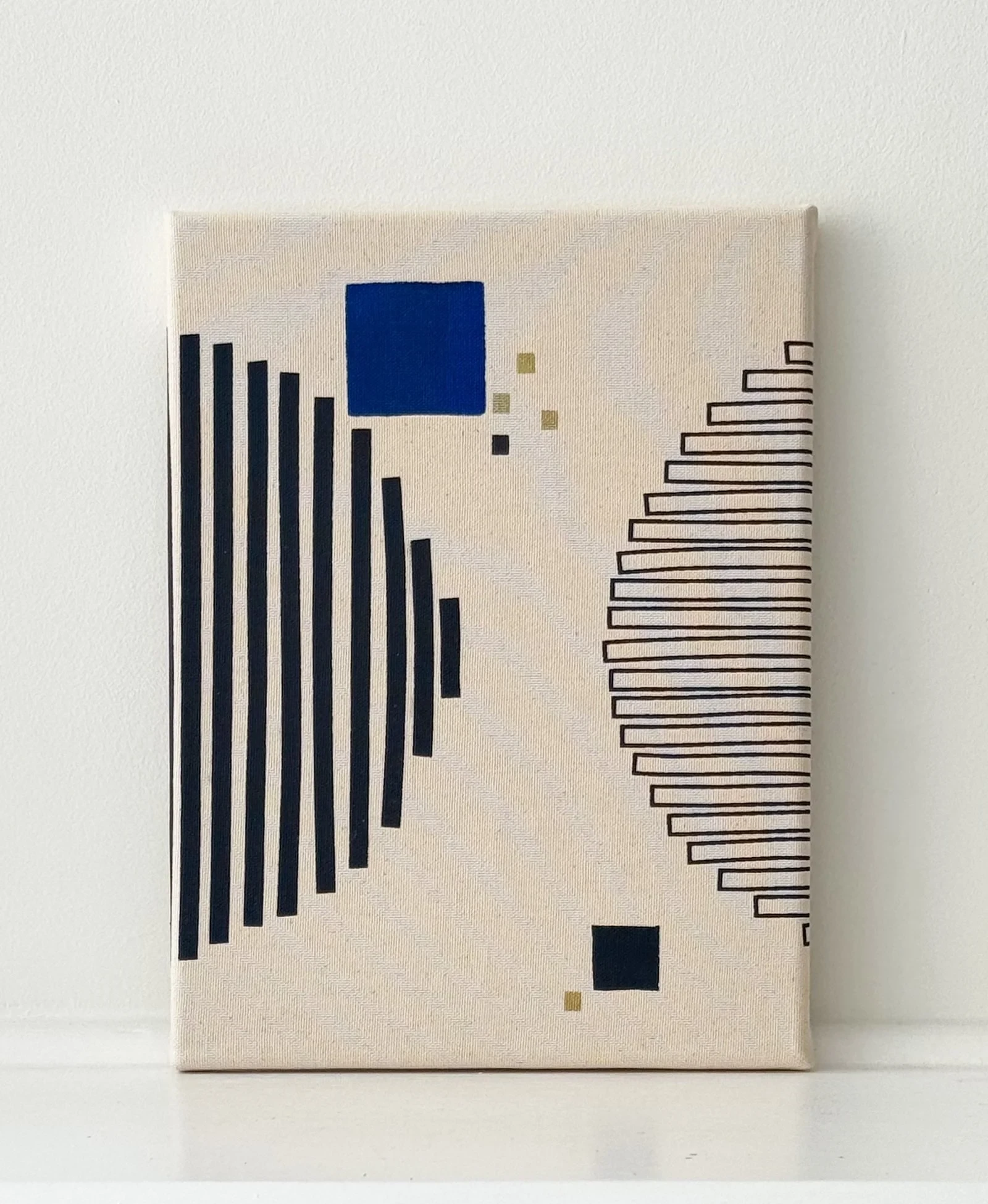 Wall Hanging/Cosmos Series in Charcoal w/Blue + Gold by olgajoan