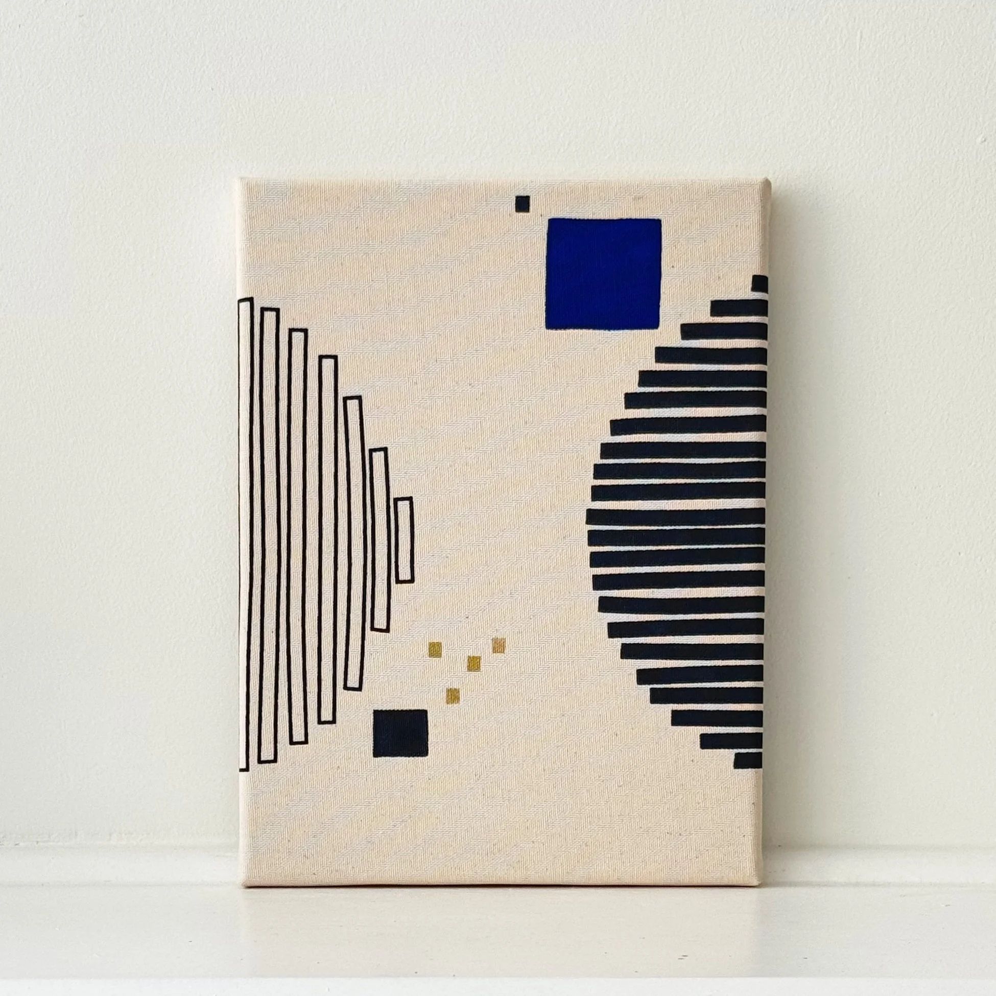 Wall Hanging/Cosmos Series in Charcoal w/Blue + Gold 2