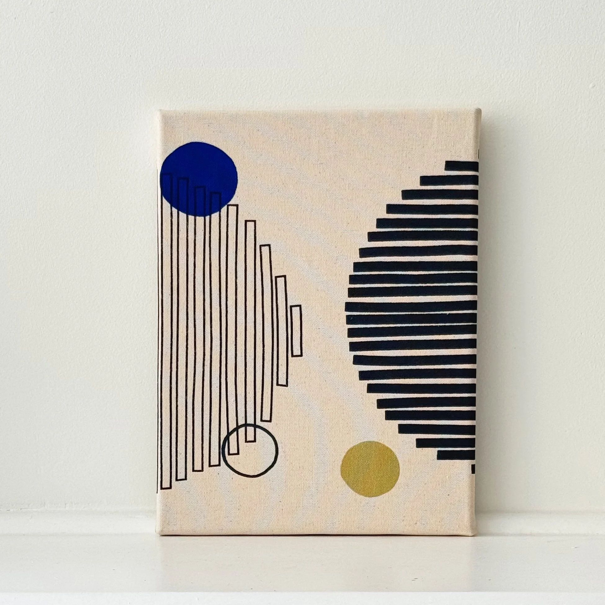 Wall Hanging/Cosmos Series in Charcoal w/Blue + Gold 3