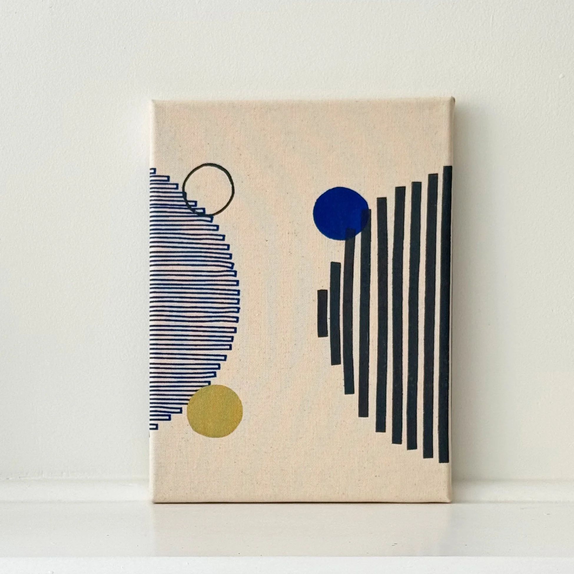 Wall Hanging/Cosmos Series in Charcoal w/Blue + Gold 4